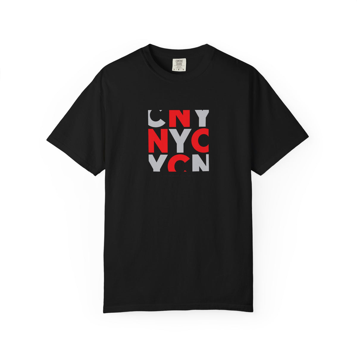 Black nyc block graphic t-shirt