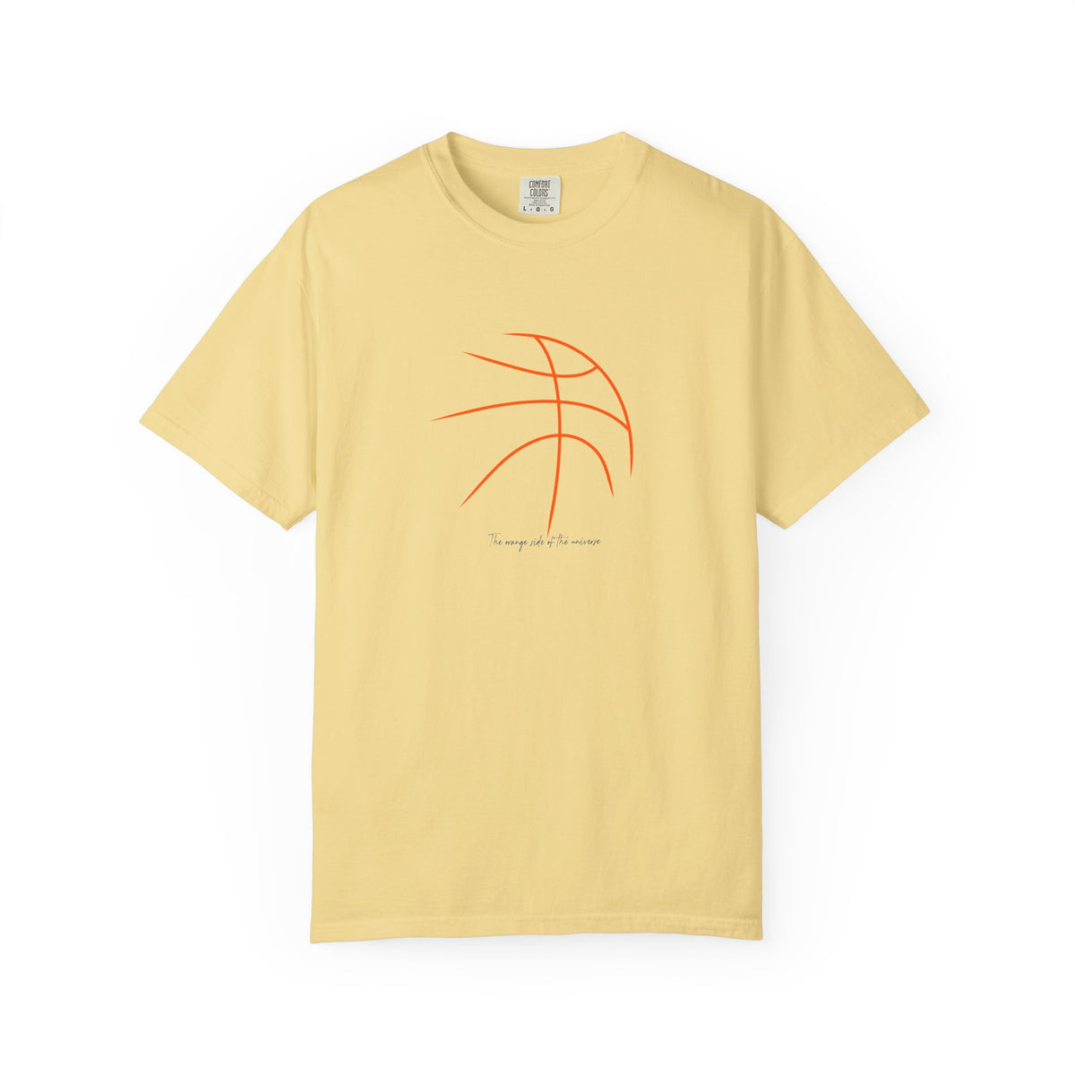 Yellow basketball outline graphic t-shirt