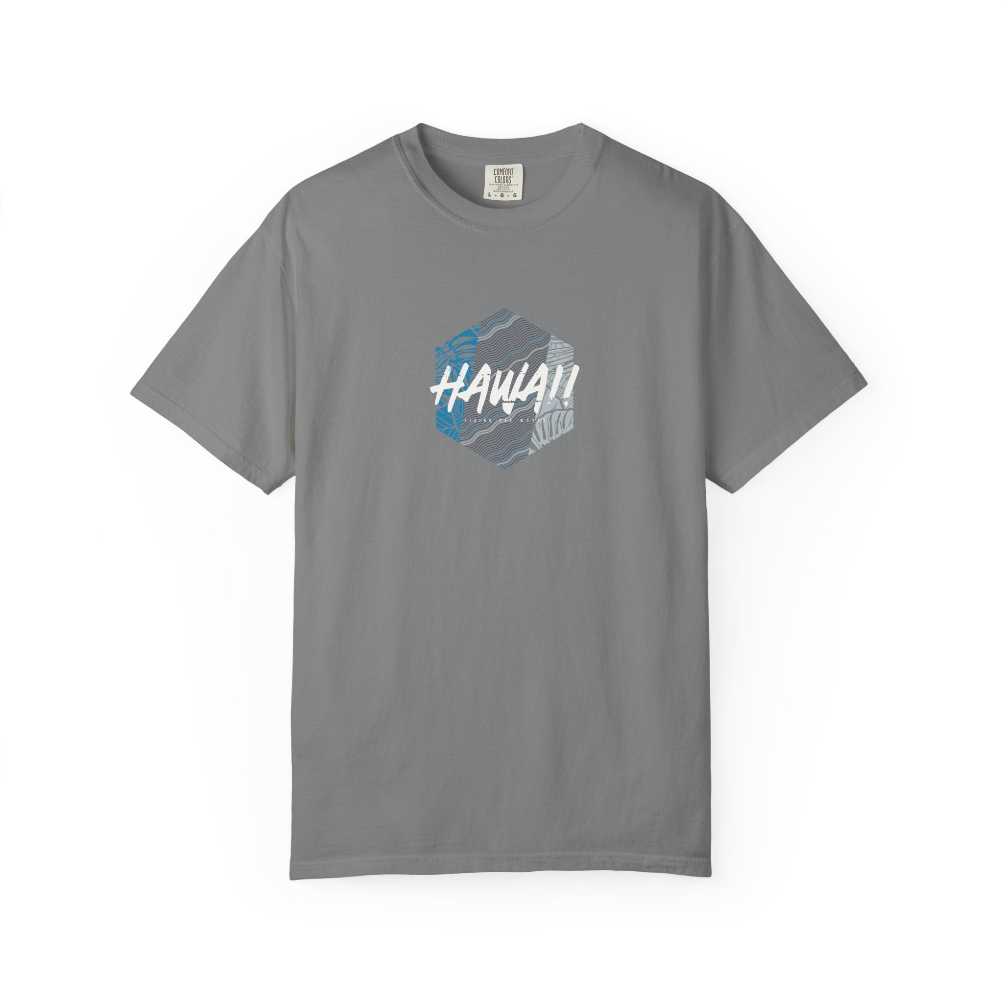 Gray hawaii surf hex graphic t-shirt