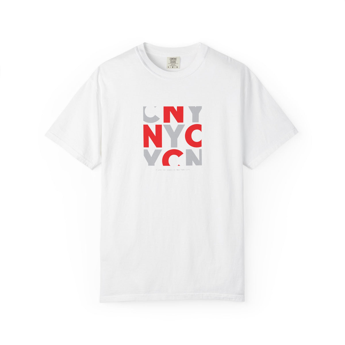White nyc block graphic t-shirt