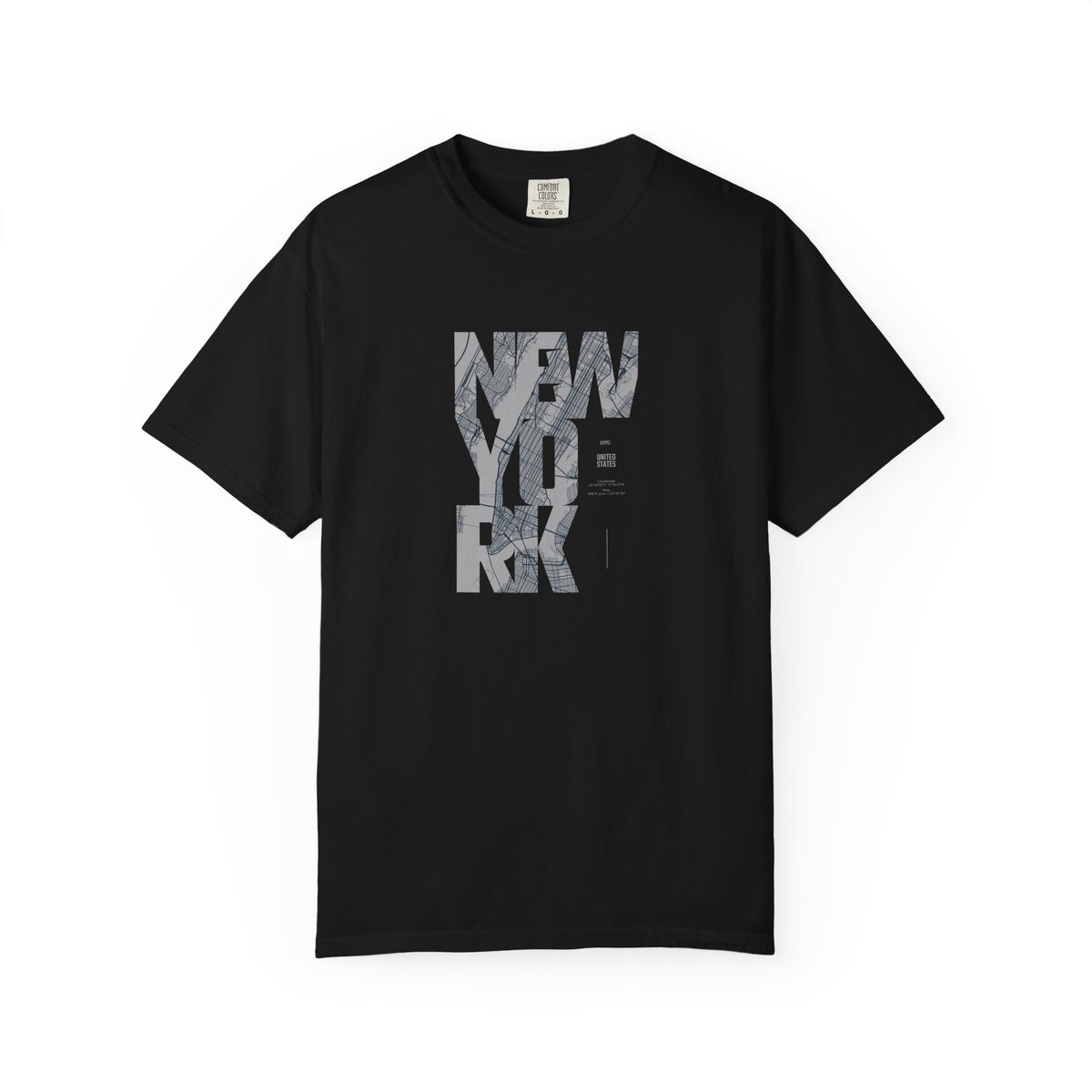 New york marble text graphic t-shirt