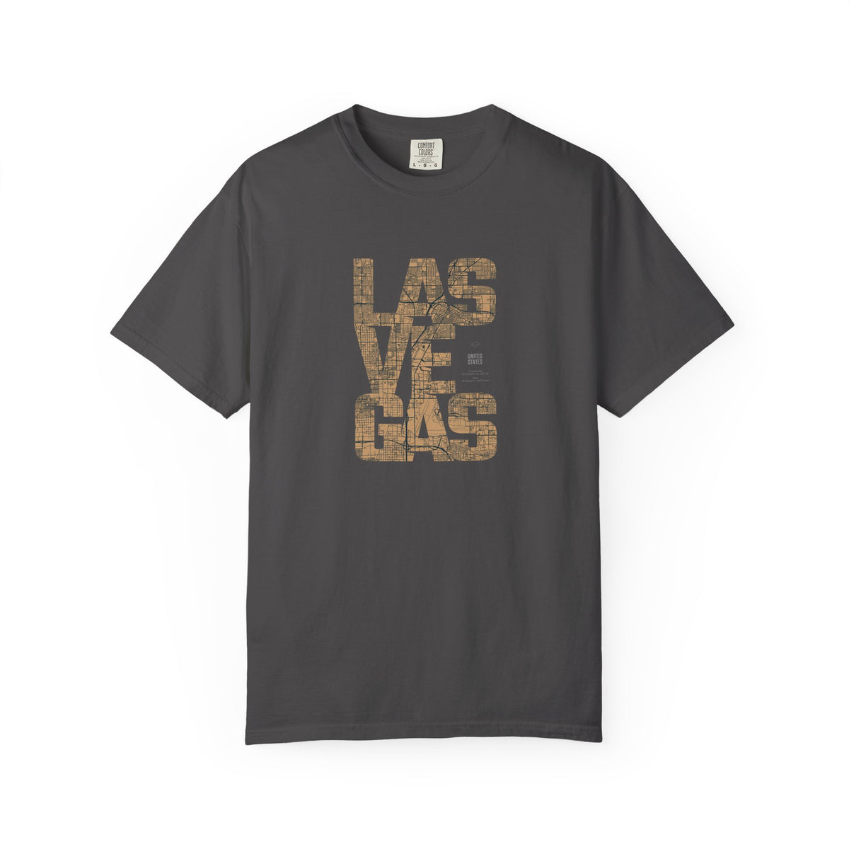 Las vegas rustic text graphic t-shirt