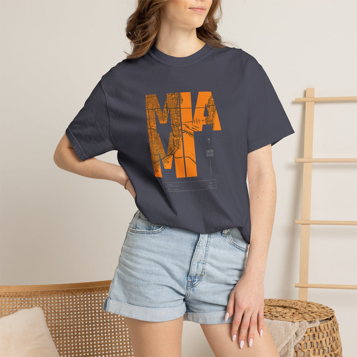 MIA MI Retro Block Graphic T-Shirt Printify