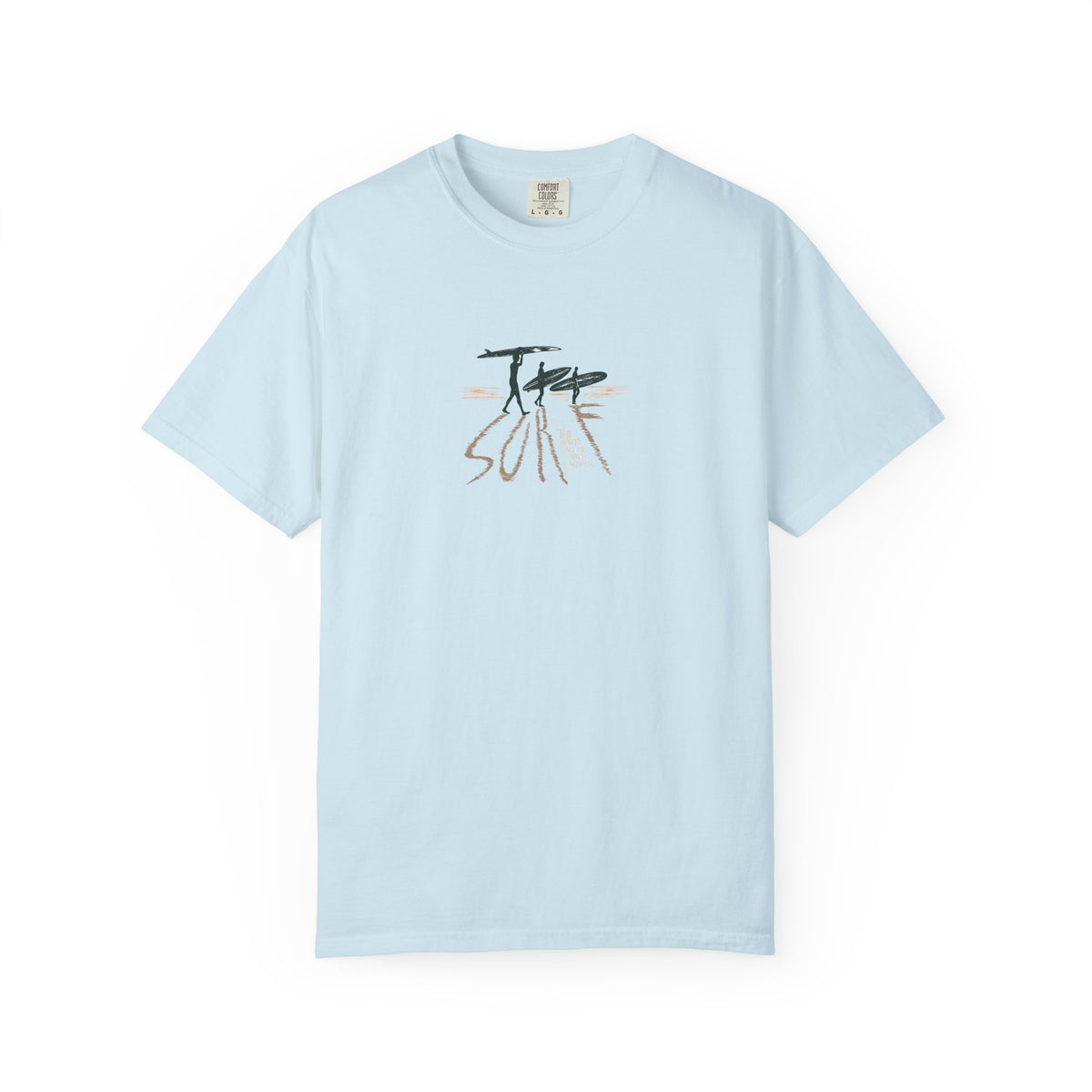 Minimalist brushstroke surfer graphic t-shirt