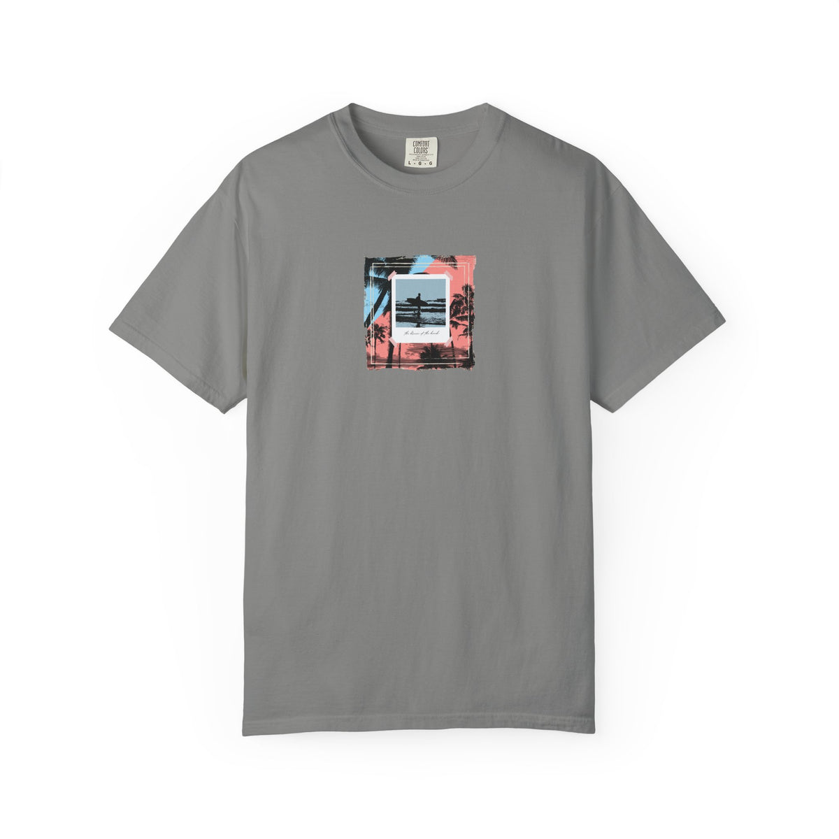 Retro palm beach sunset graphic t-shirt
