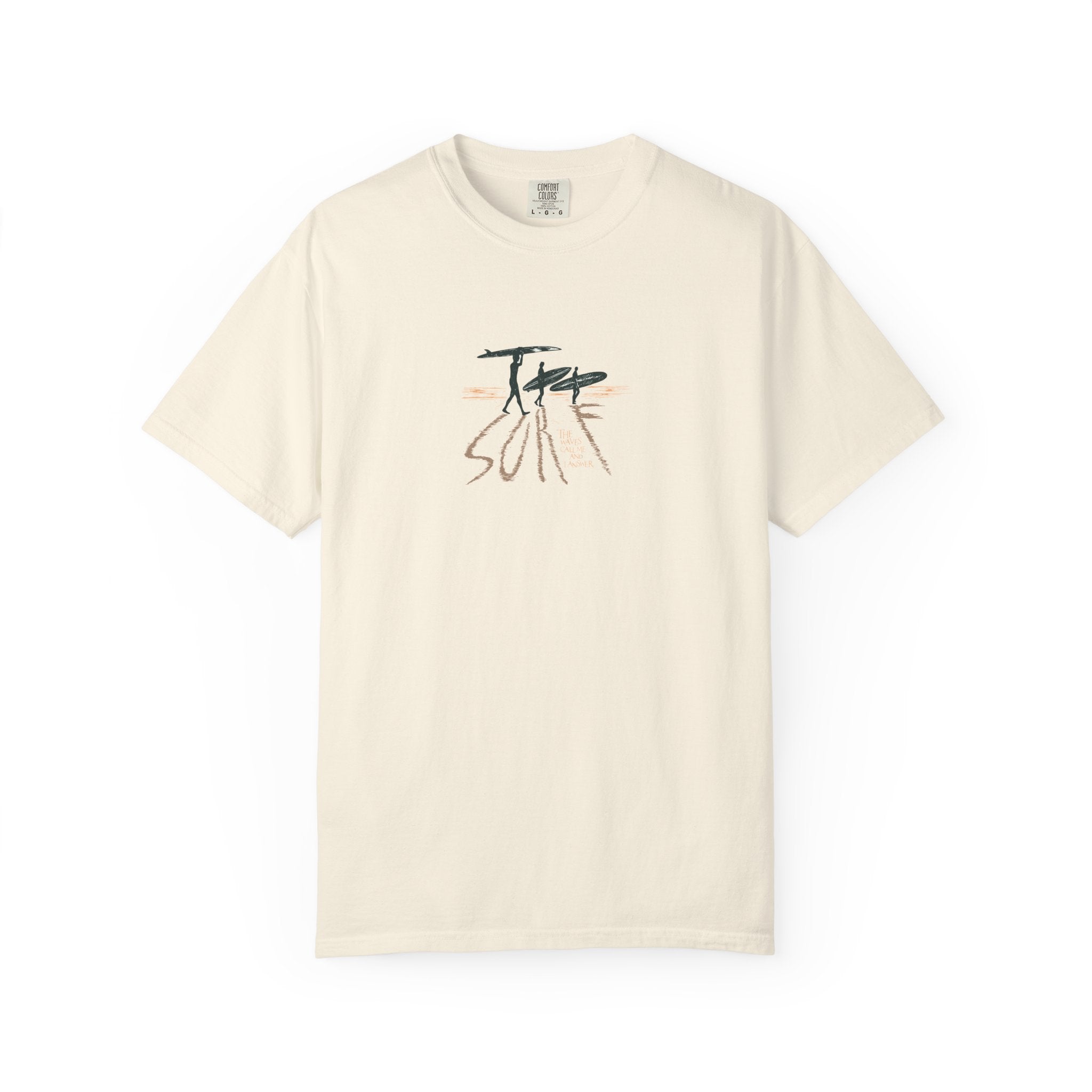 Minimalist brushstroke surfer graphic t-shirt