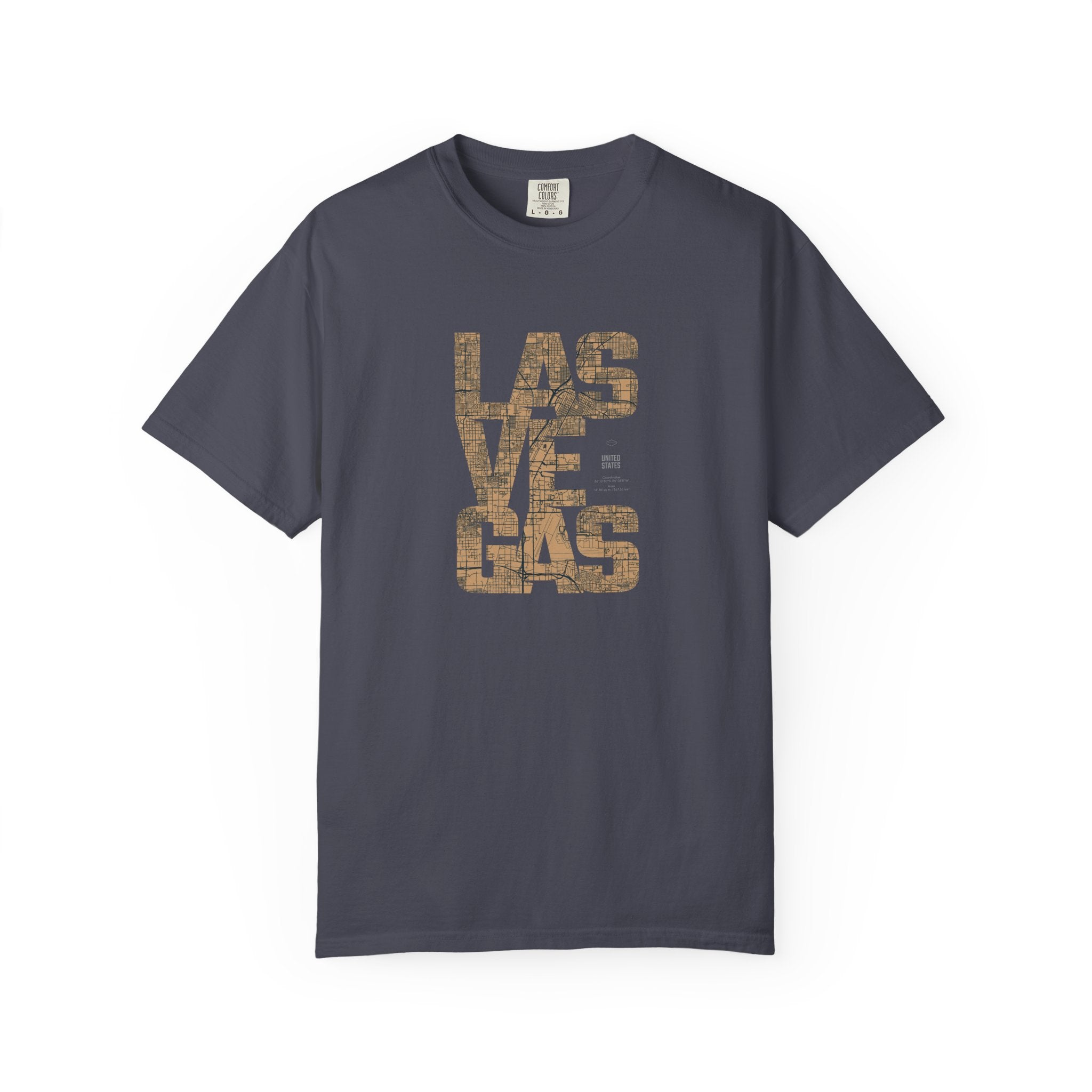 Las vegas rustic text graphic t-shirt