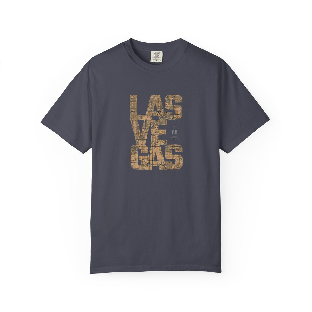 Las vegas rustic text graphic t-shirt