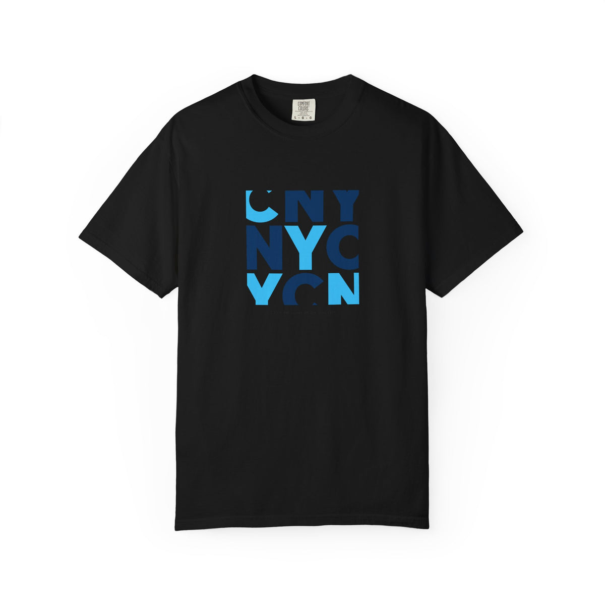 Black nyc block letter graphic t-shirt