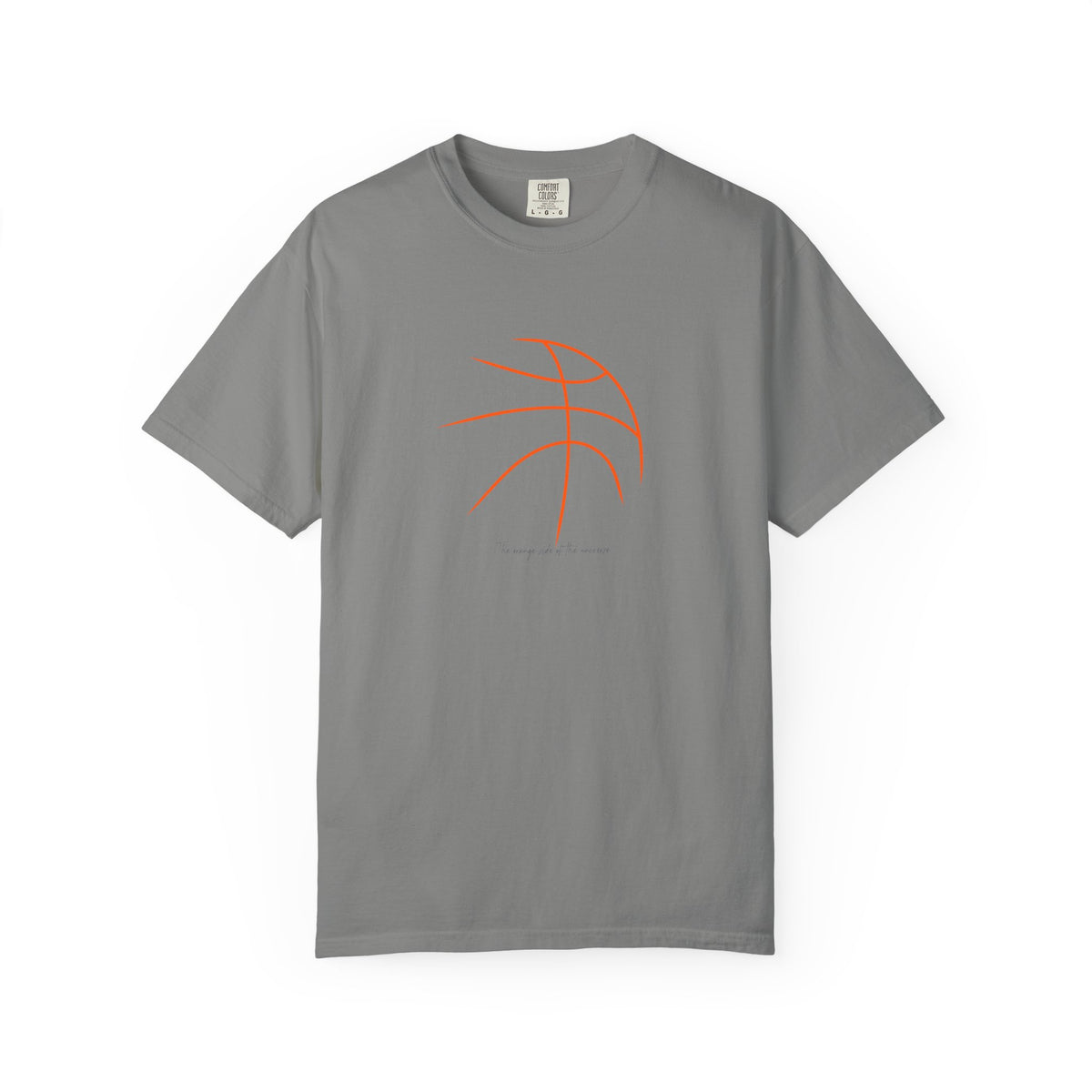 Gray basketball outline graphic t-shirt
