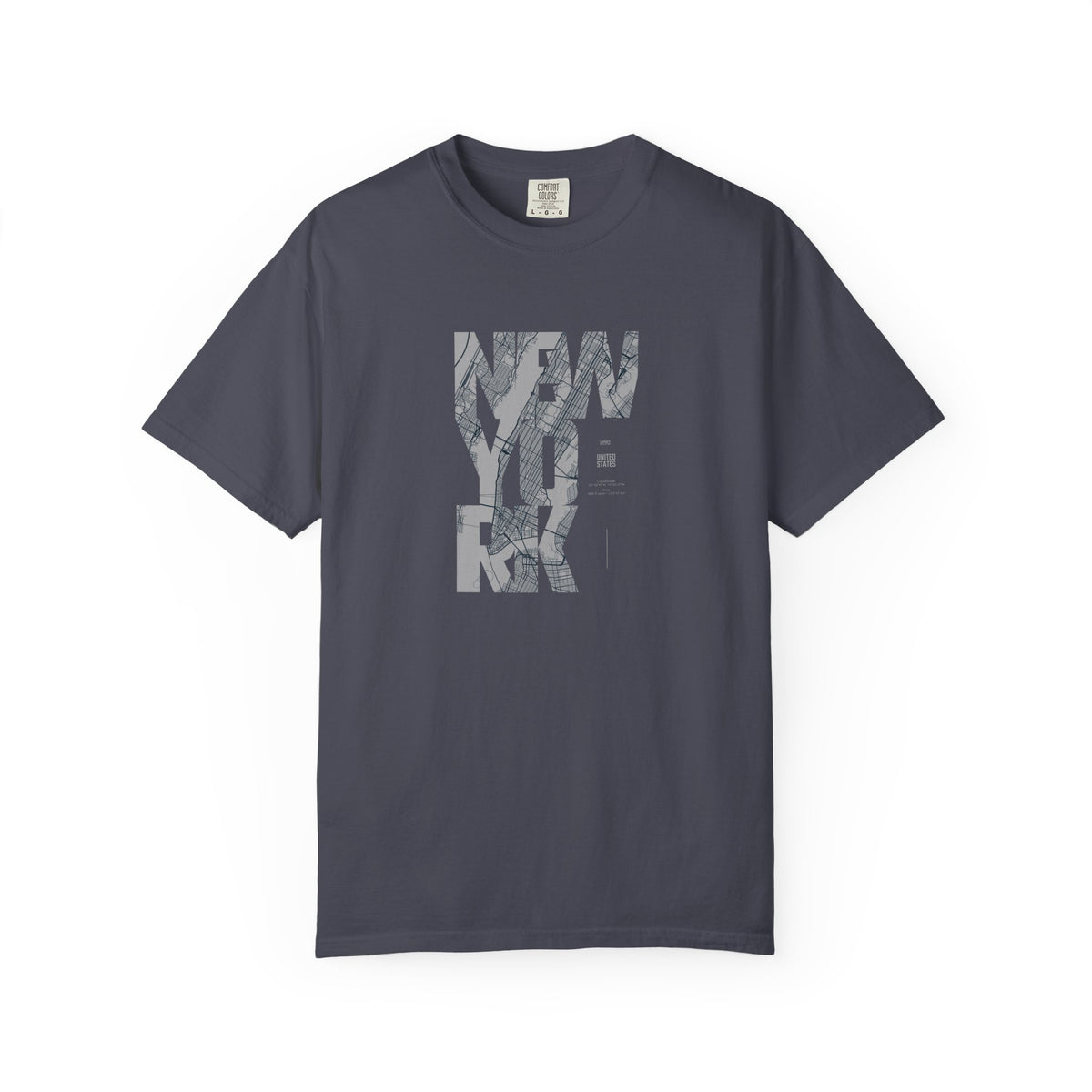 New york marble text graphic t-shirt
