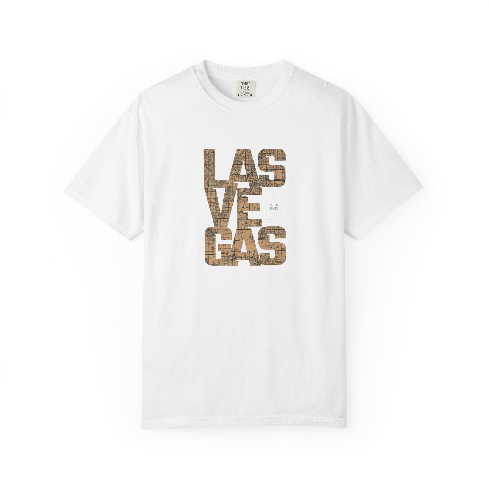 Las vegas rustic text graphic t-shirt