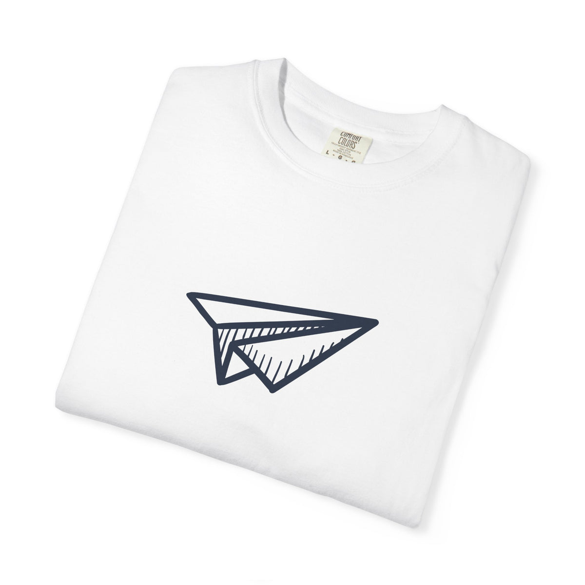White paper airplane wanderlust graphic t-shirt