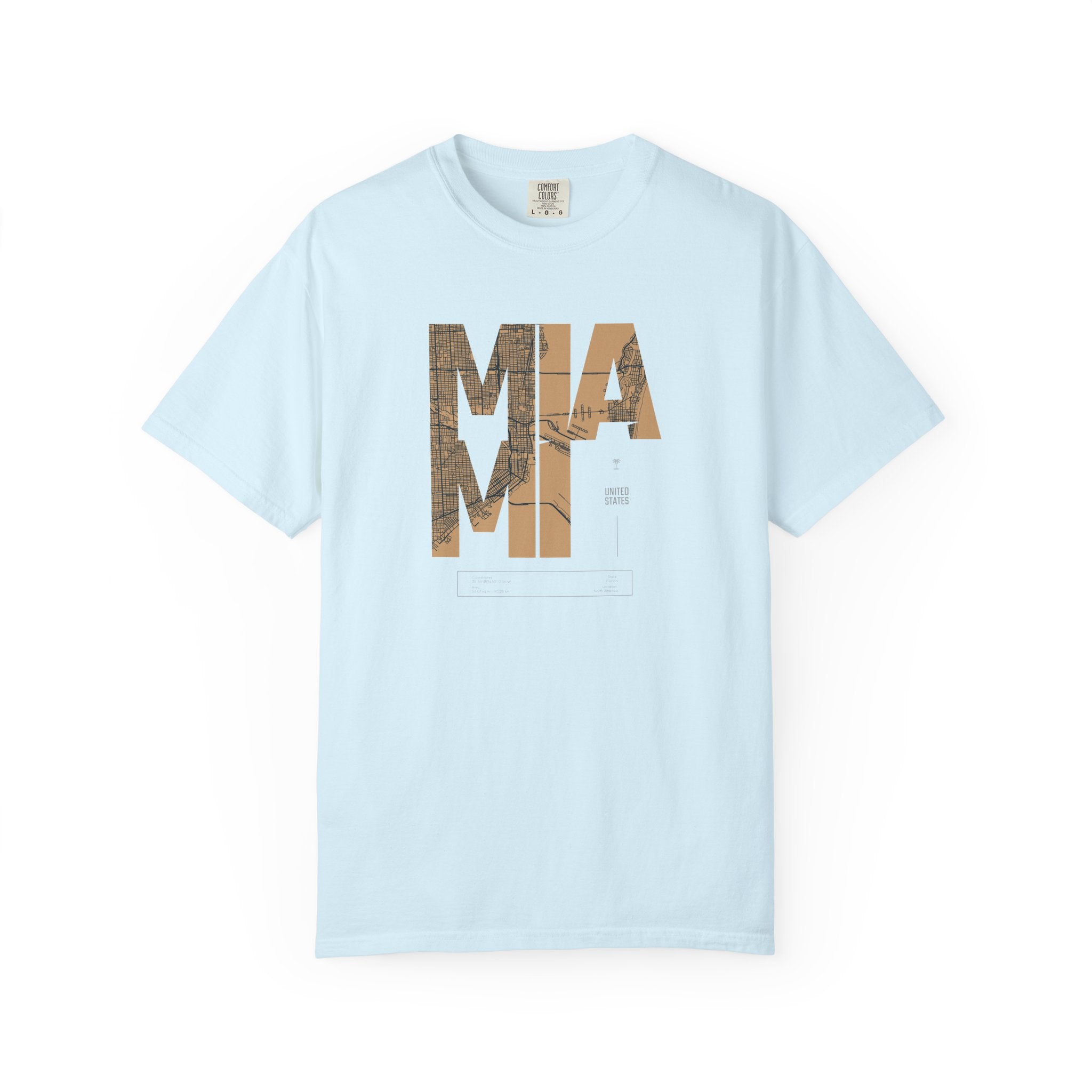 Mia miami palm tree graphic t-shirt