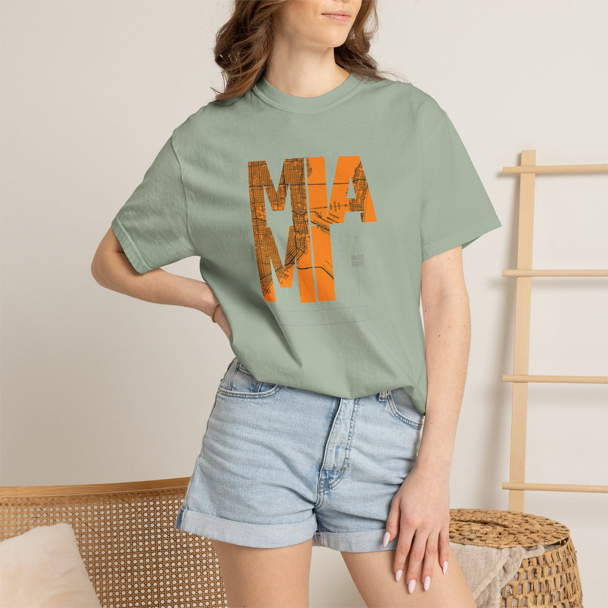 MIA MI Retro Block Graphic T-Shirt Printify