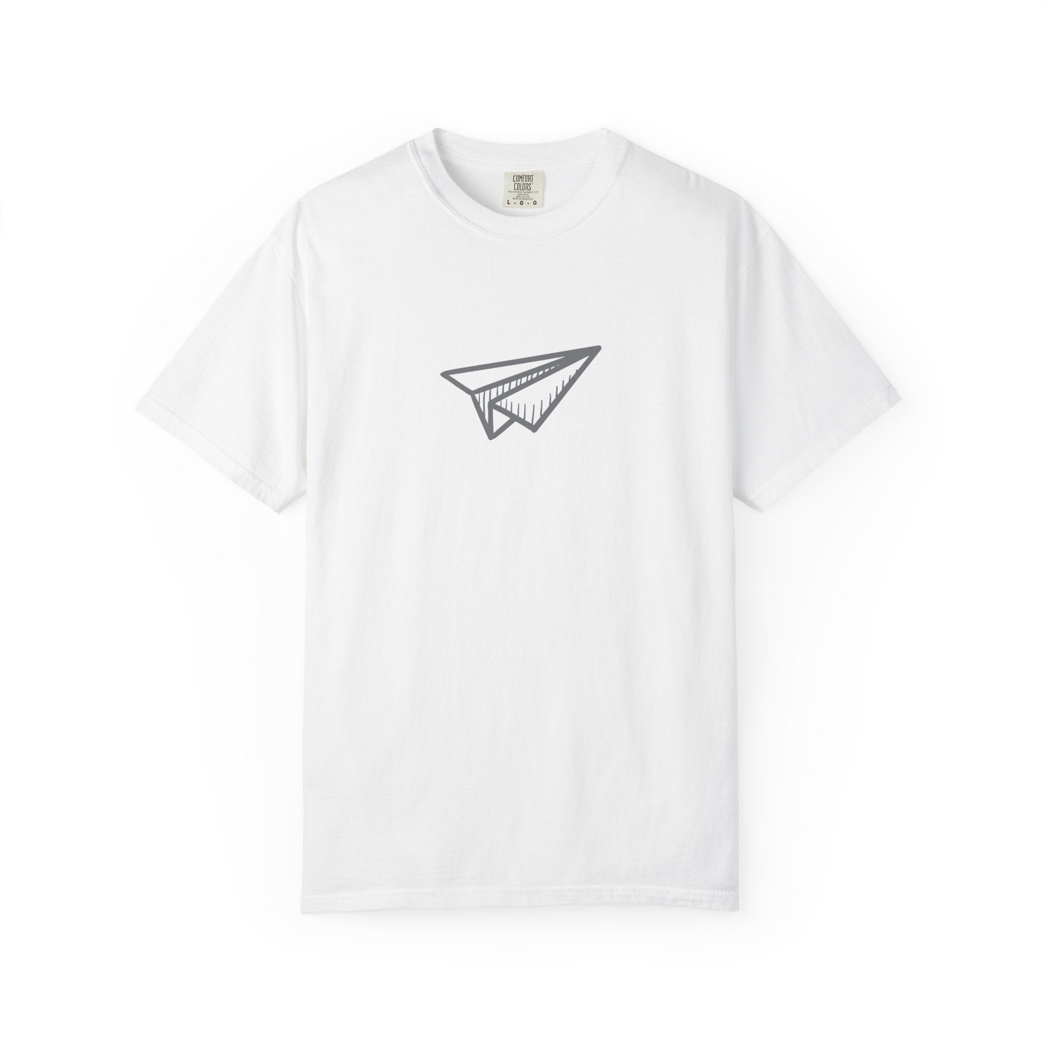 Paper airplane travel graphic t-shirt