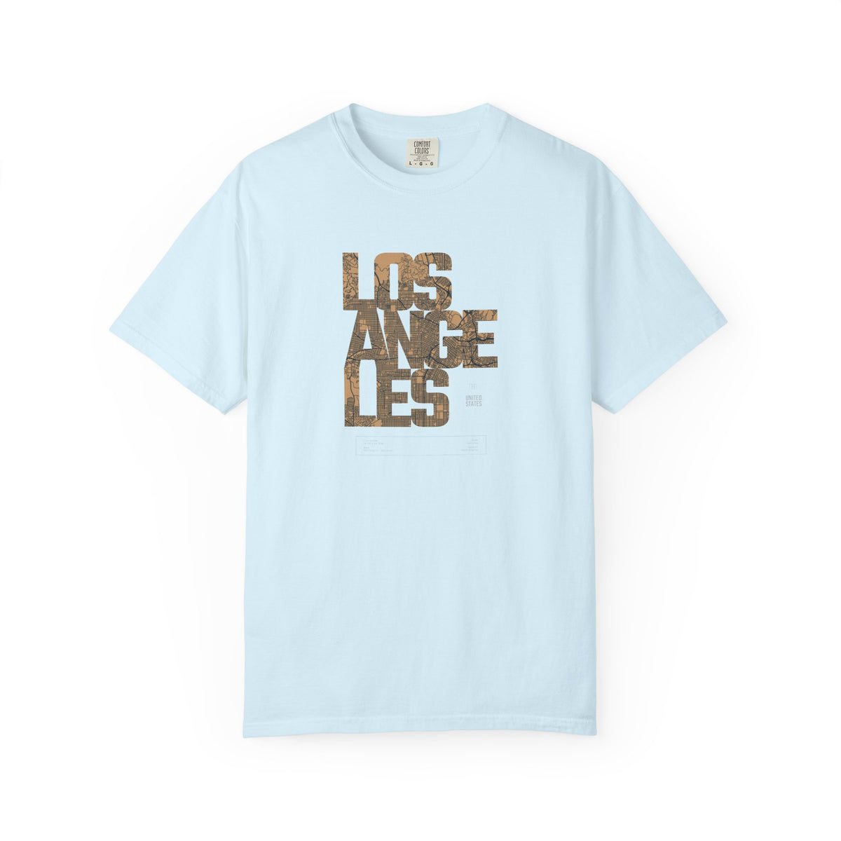 Los angeles camo text graphic t-shirt