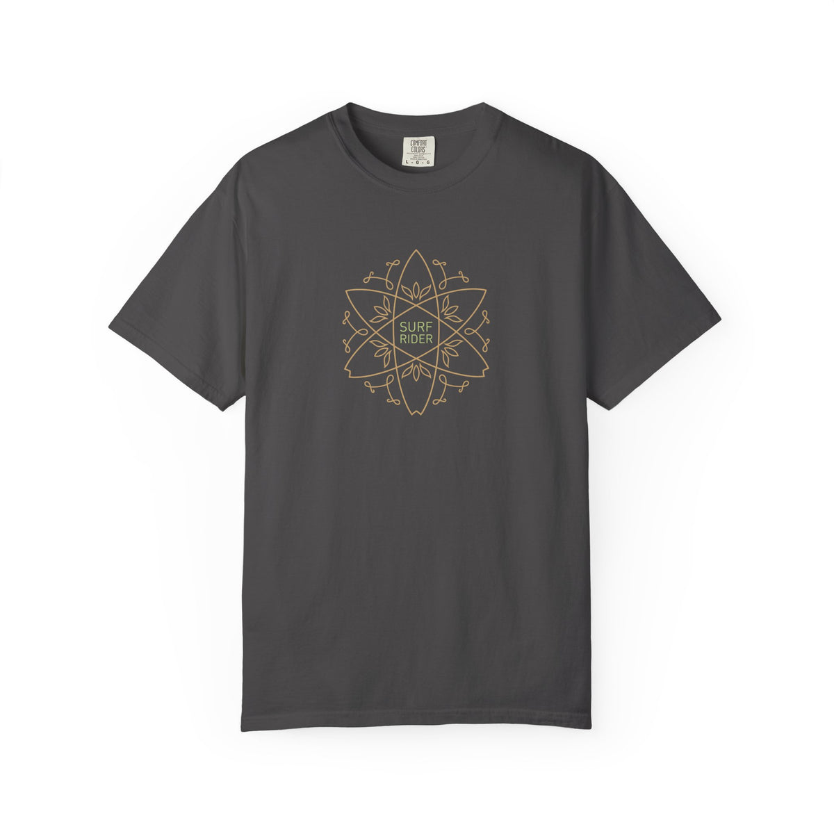 dark gray t-shirt with 'SAUSAGE' printed on it against a white background