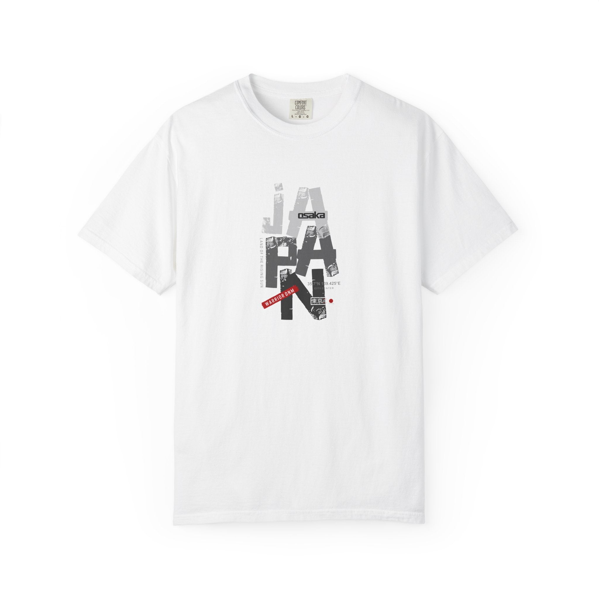 White japan cityscape graphic t-shirt