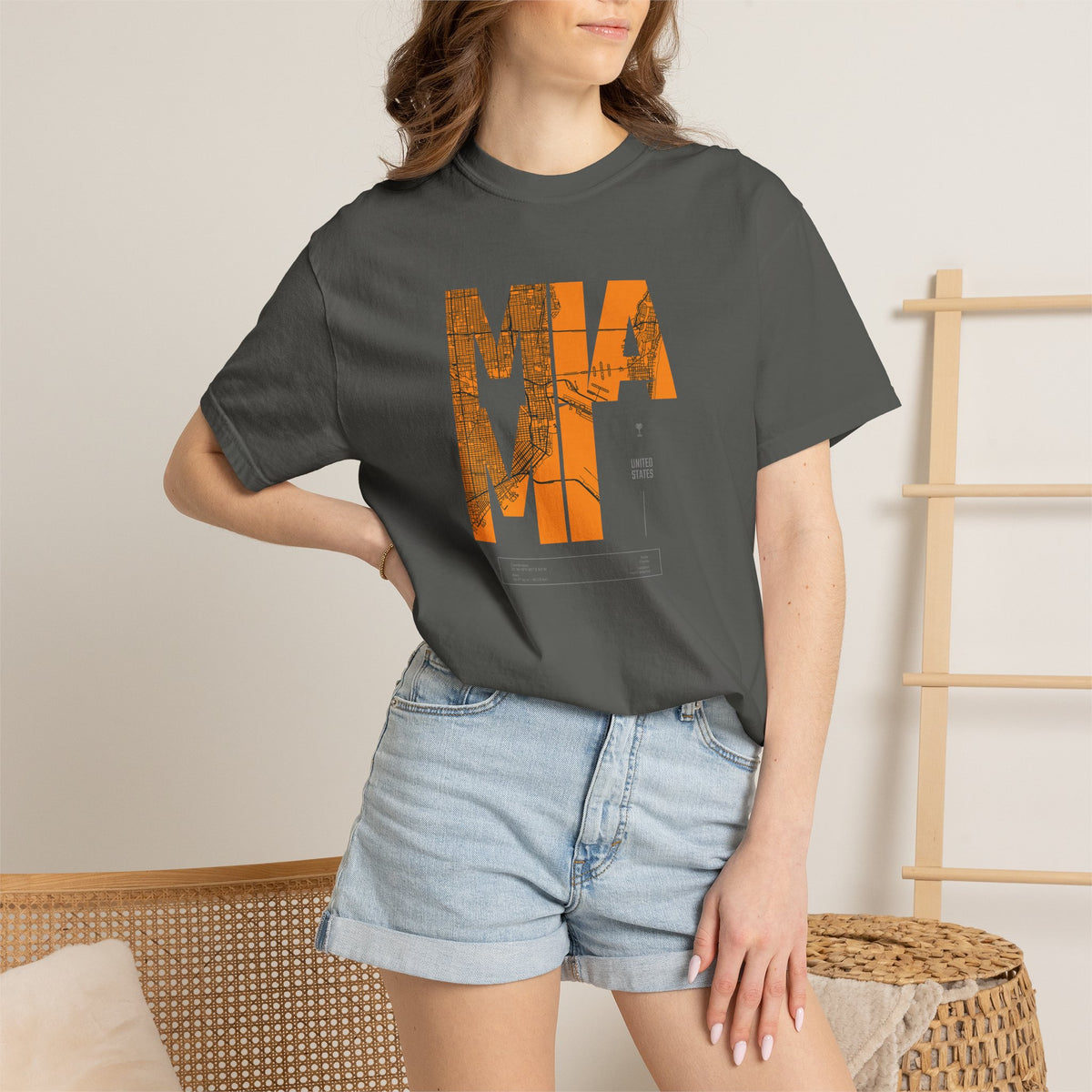 MIA MI Retro Block Graphic T-Shirt Printify