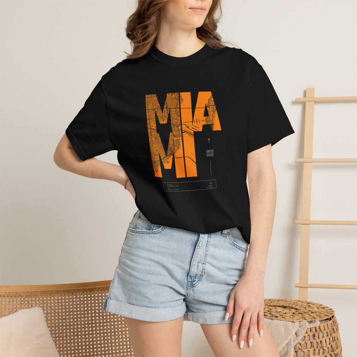 MIA MI Retro Block Graphic T-Shirt Printify