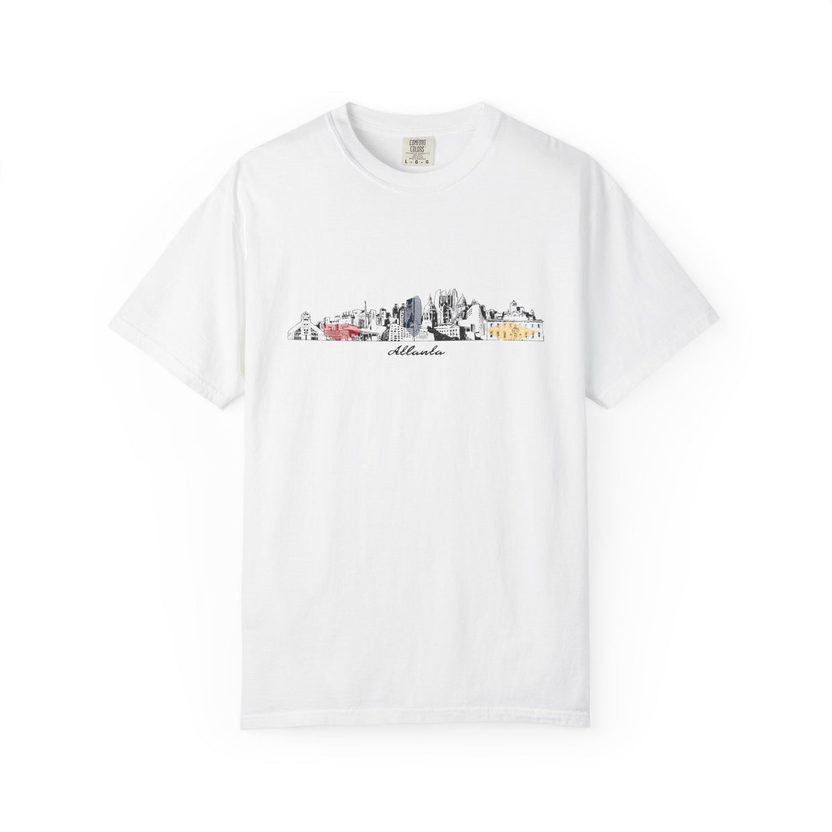 White atlanta skyline graphic t-shirt