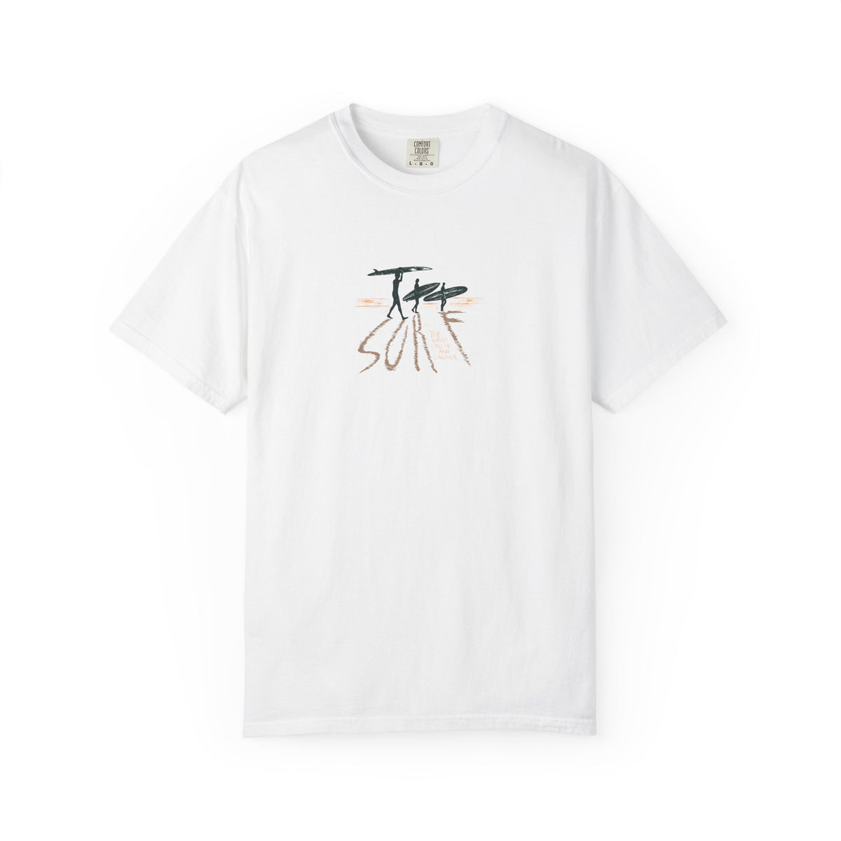 Minimalist brushstroke surfer graphic t-shirt