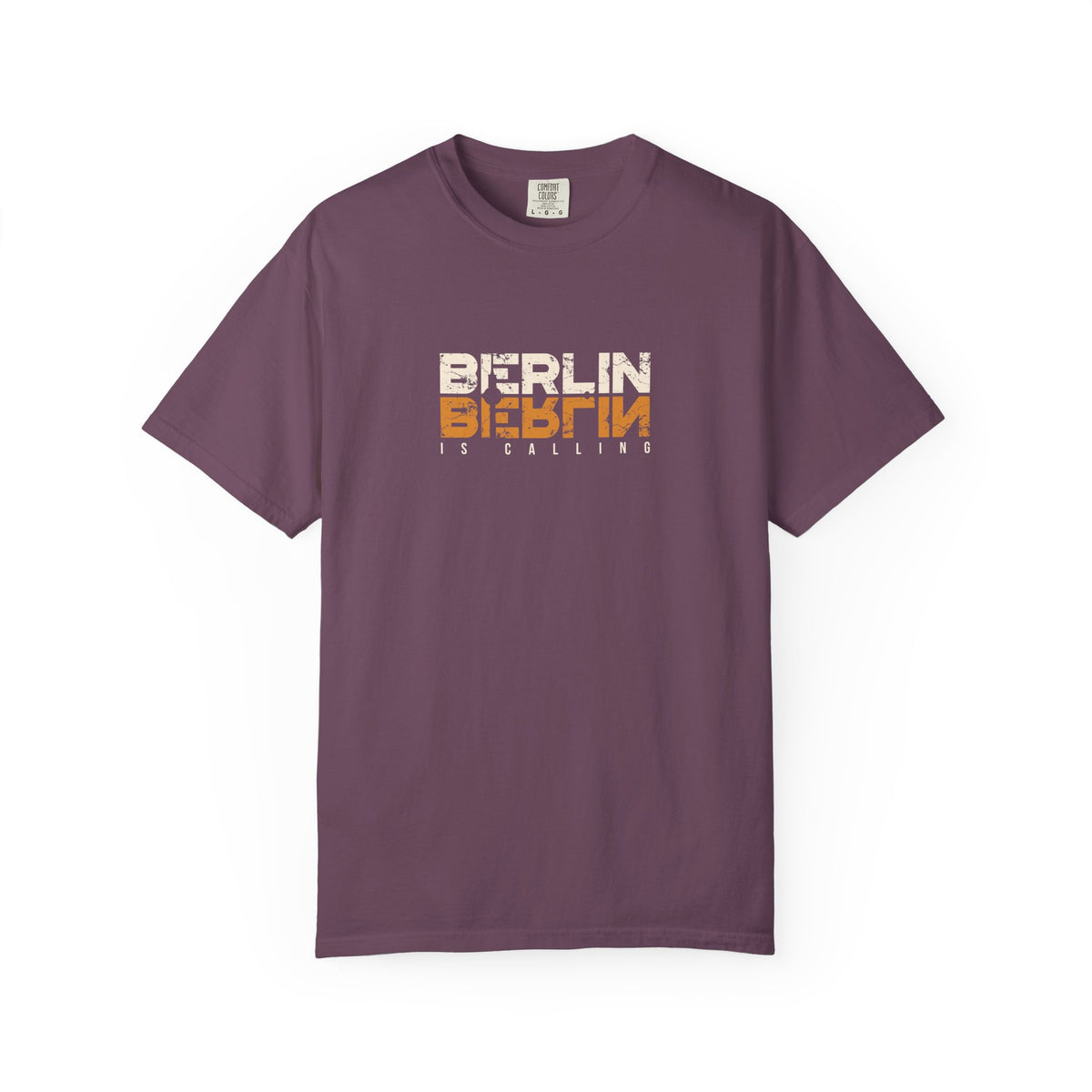 Purple berlin is calling distressed graphic t-shirt