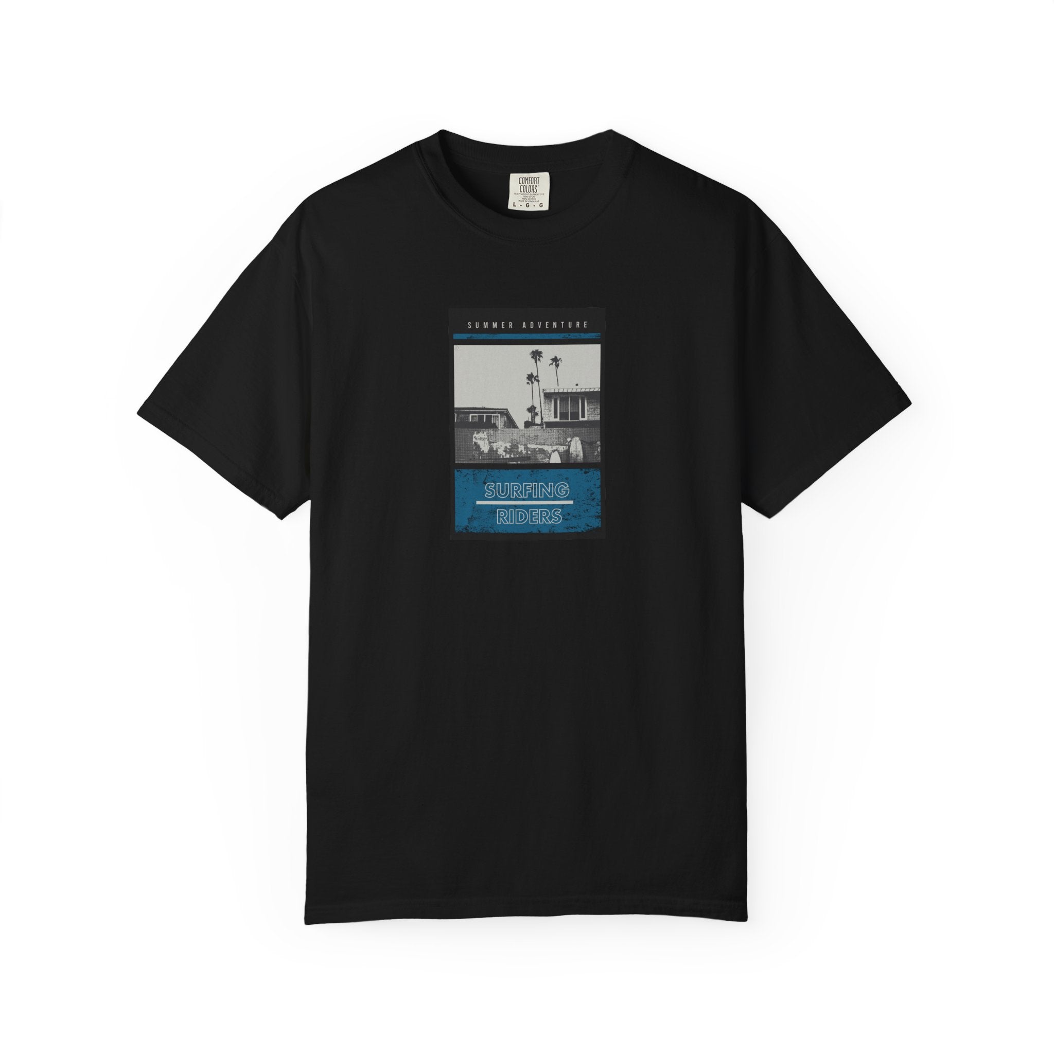 Black california beach vintage photo graphic t-shirt