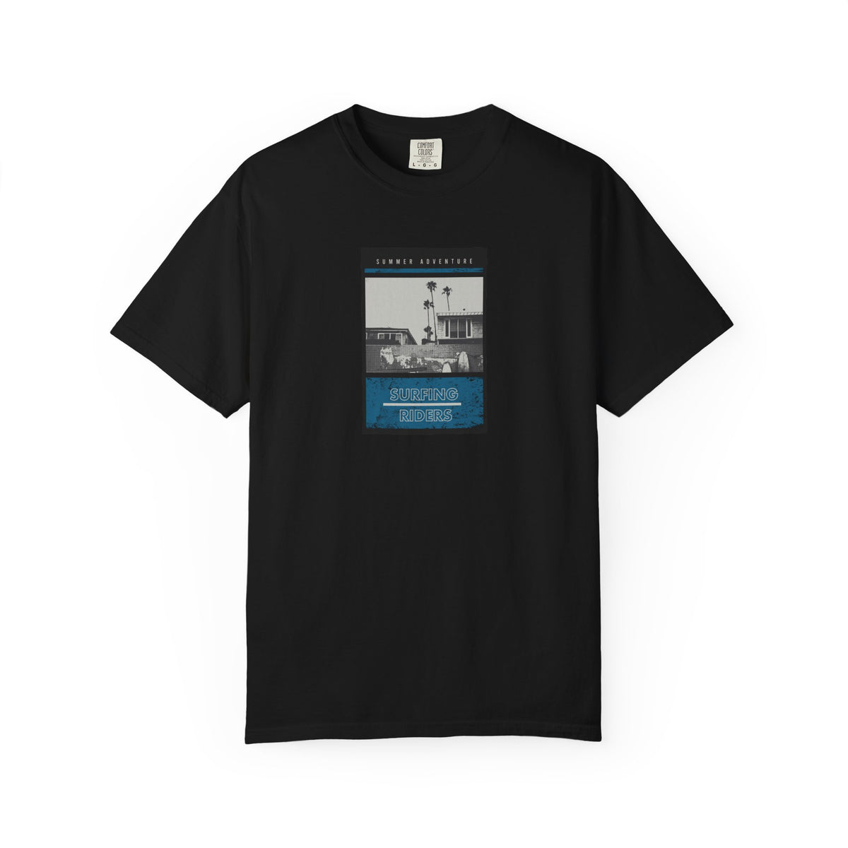 Black california beach vintage photo graphic t-shirt