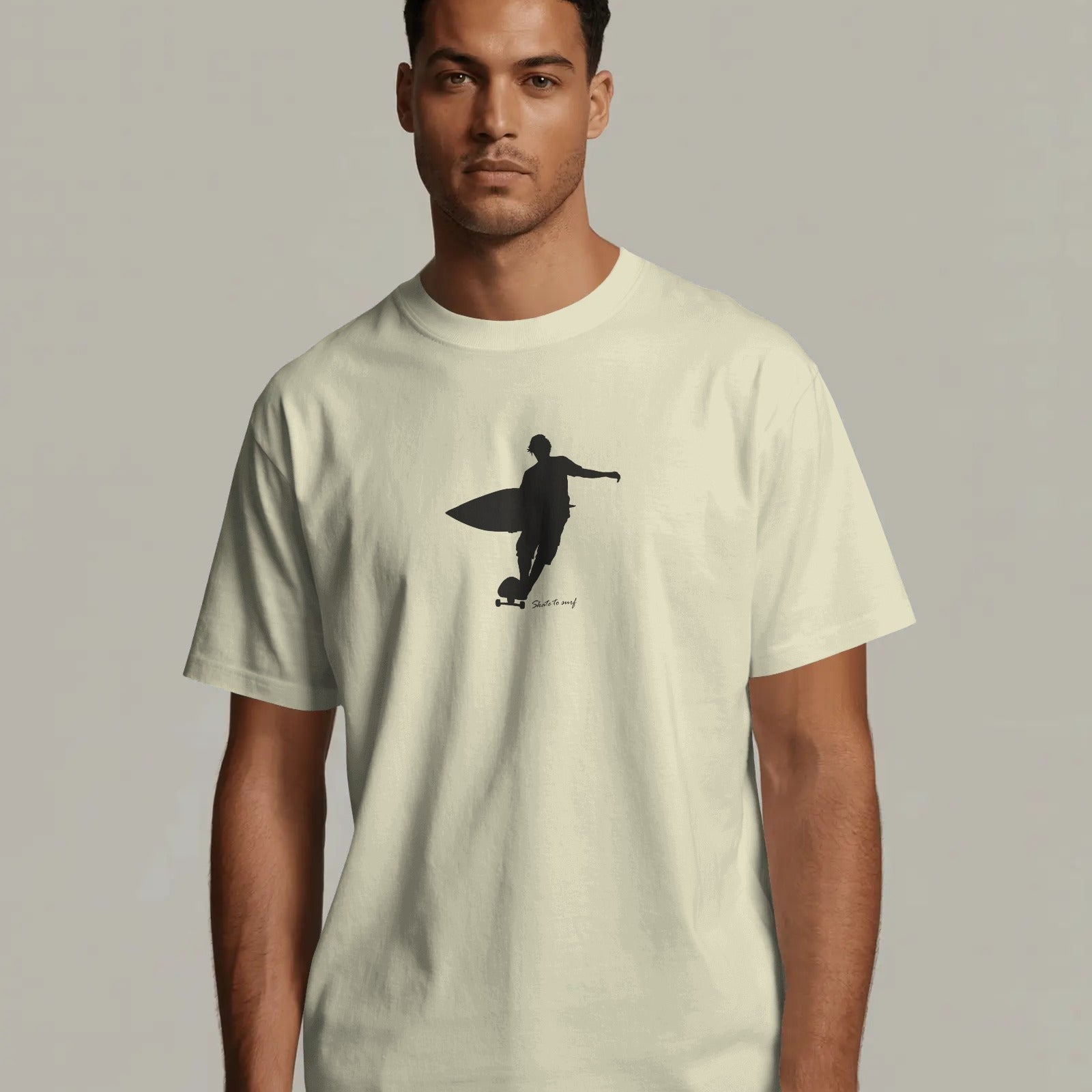 Surfboard silhouette surfer graphic t-shirt