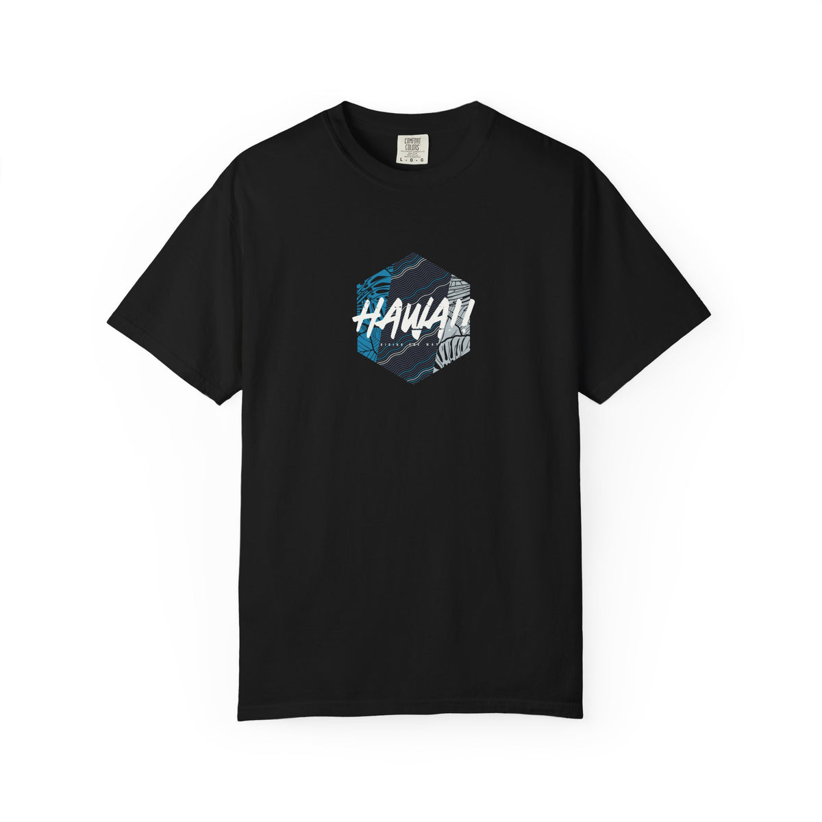 Black hawaii surf hex graphic t-shirt