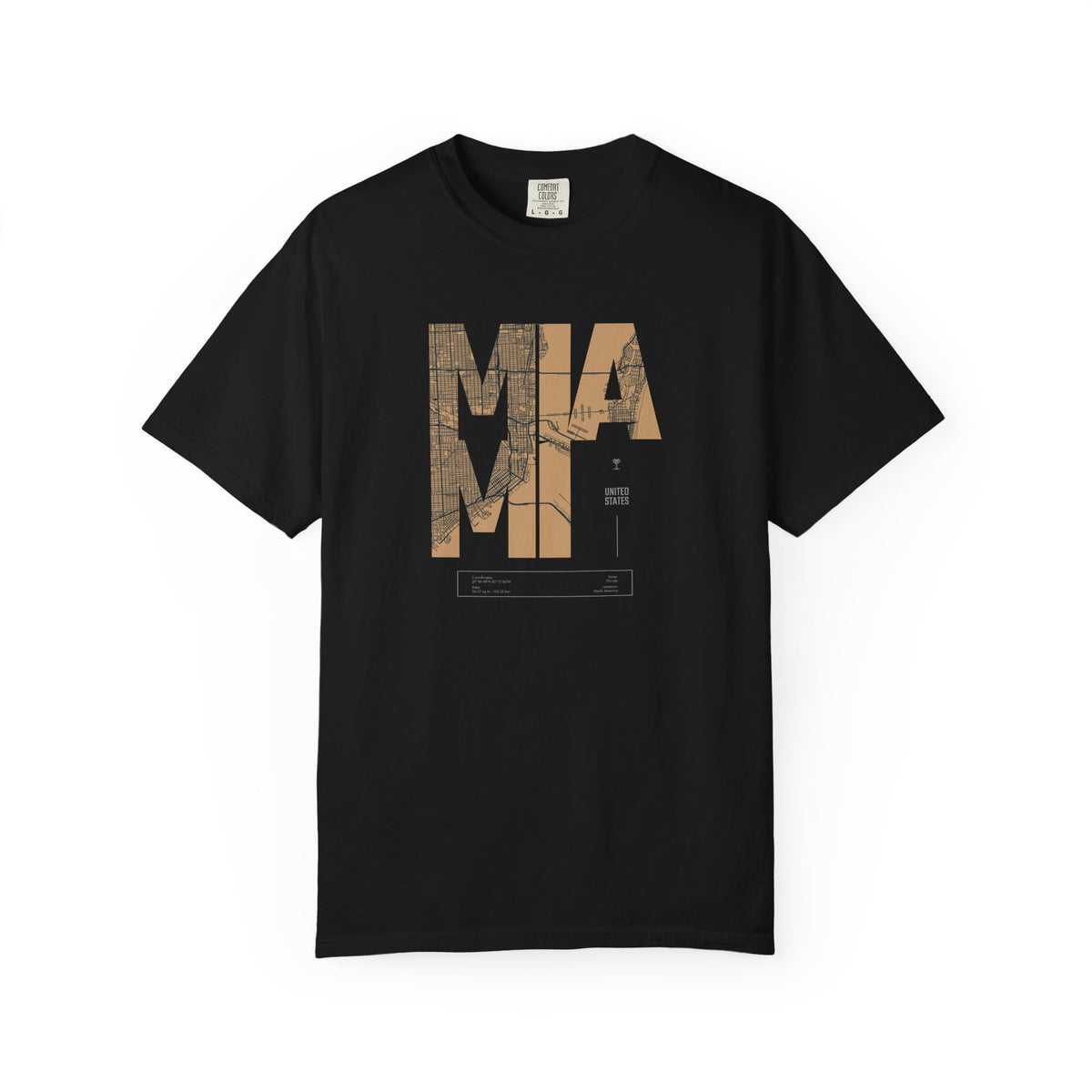 Mia miami palm tree graphic t-shirt