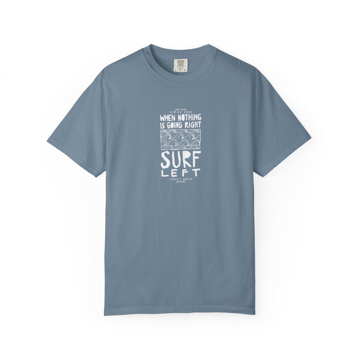 Blue surf left vintage graphic t-shirt