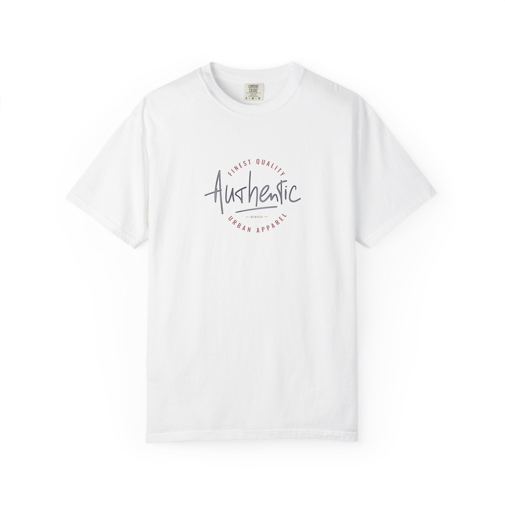 White authentic script graphic t-shirt