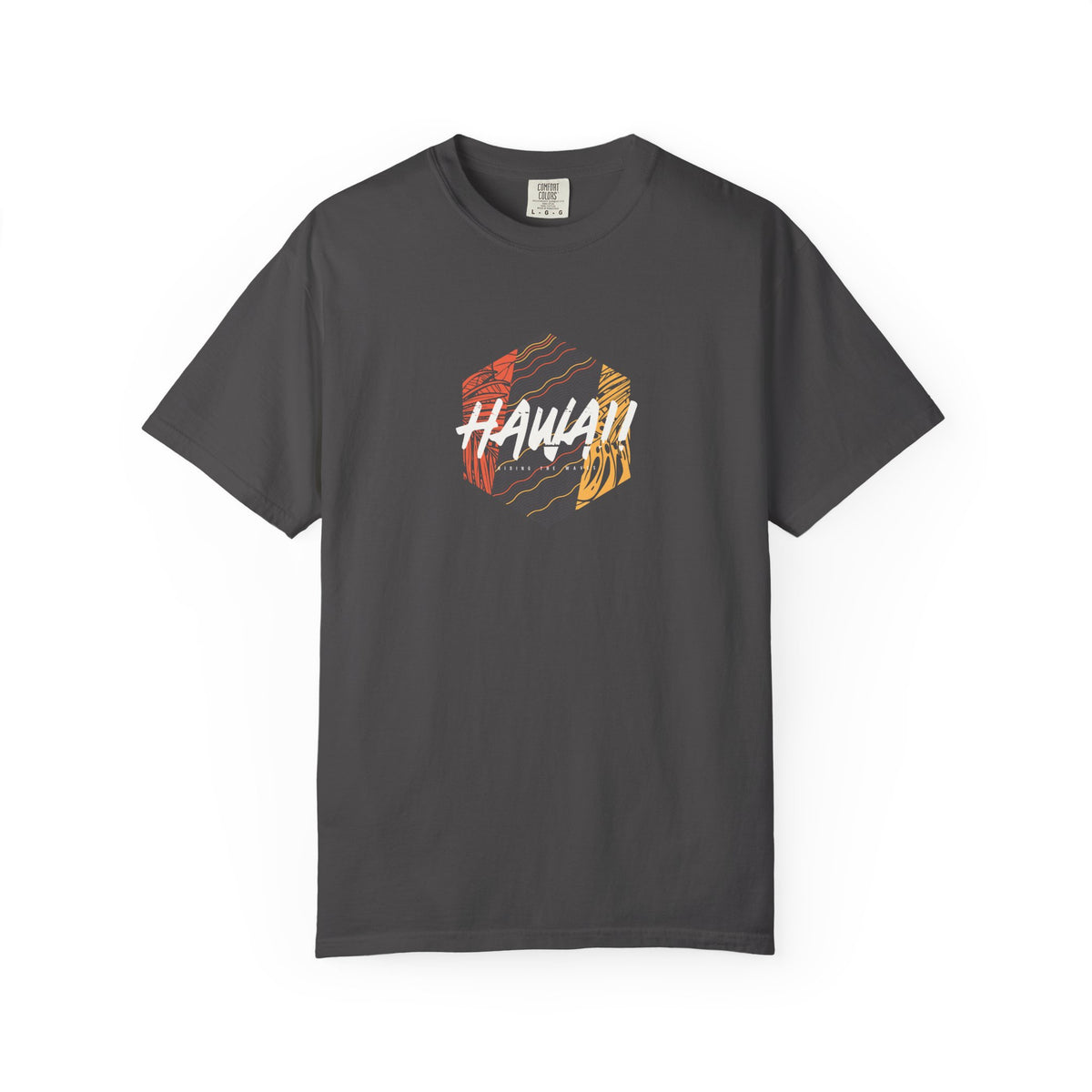 Gray hawaii retro surf graphic t-shirt