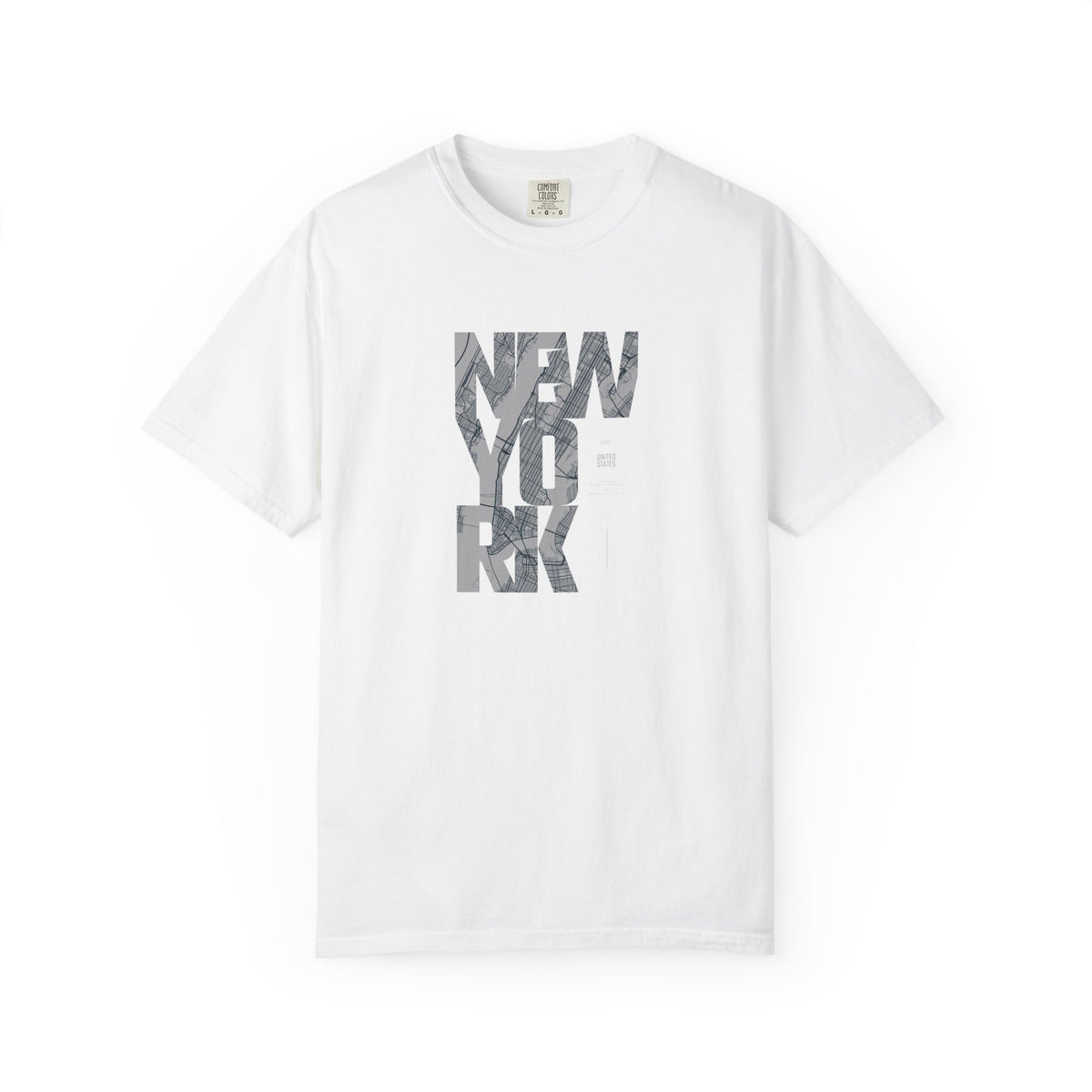 New york marble text graphic t-shirt