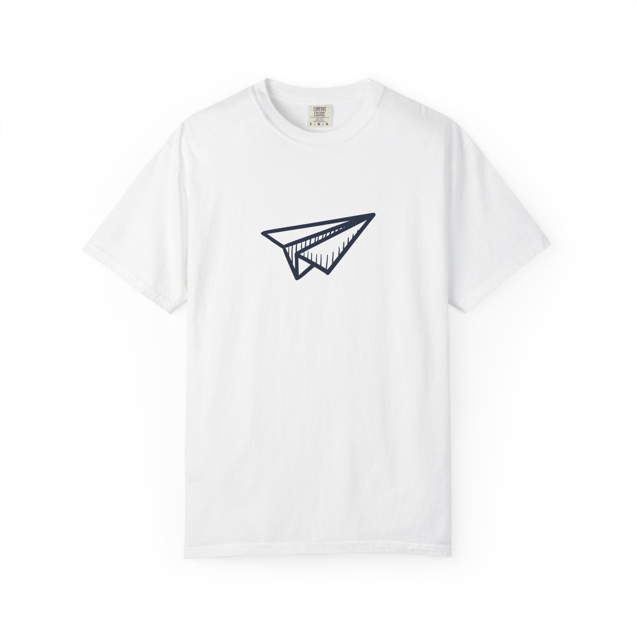 Paper airplane wanderlust graphic t-shirt