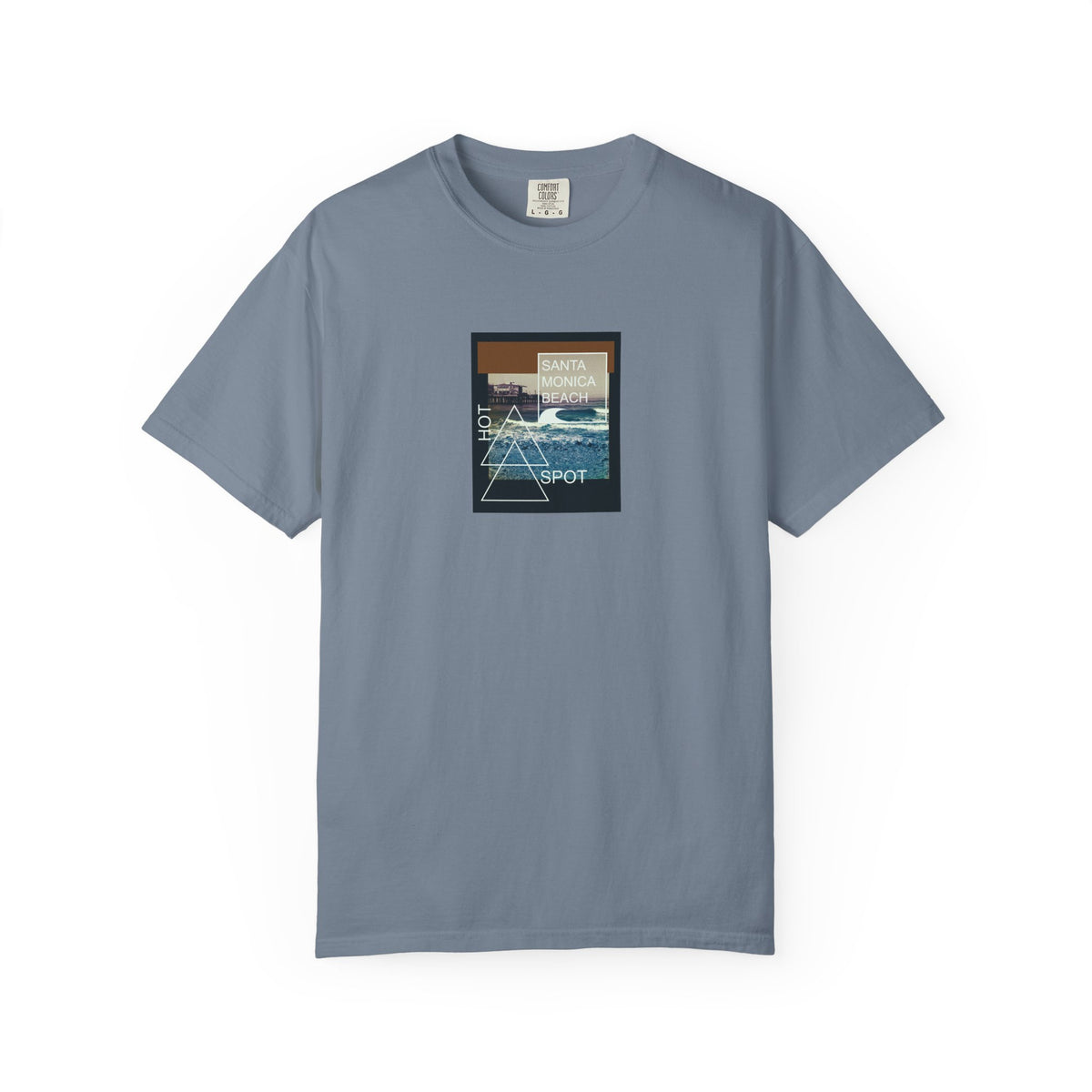 Gray santa monica surf spot graphic t-shirt