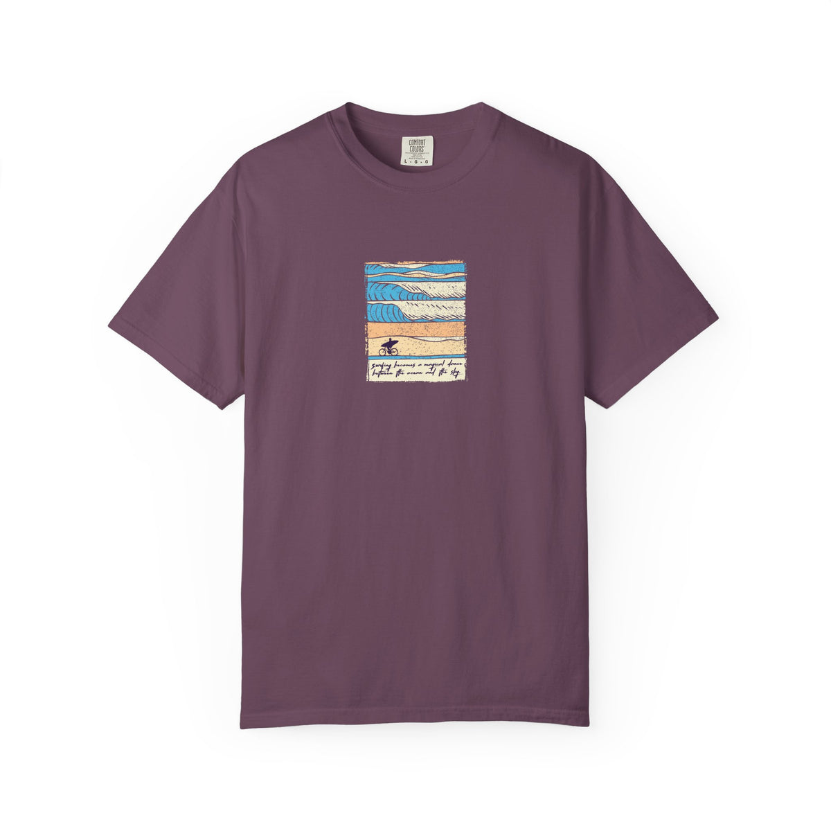 Purple vintage beach stripes graphic t-shirt