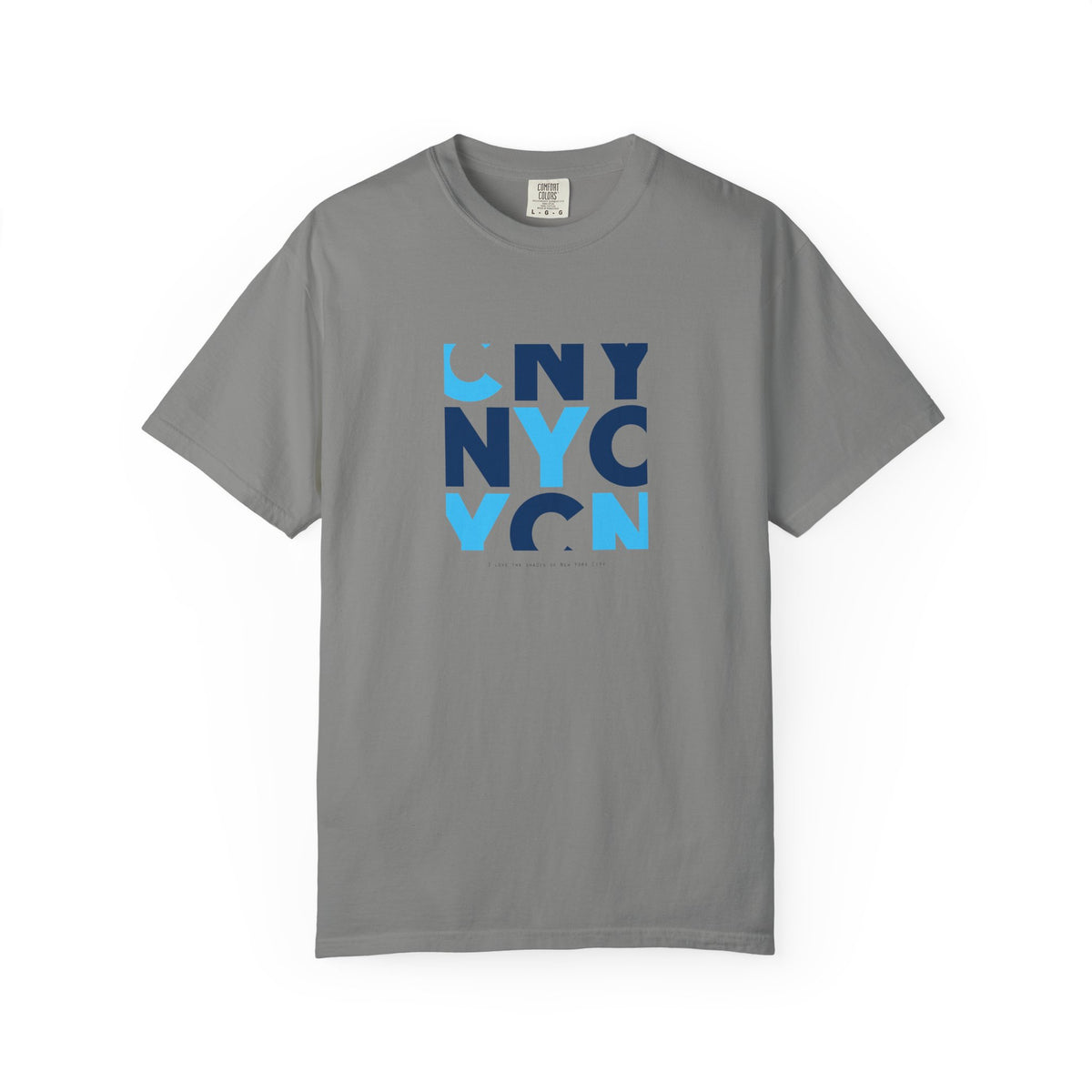 Gray nyc block letter graphic t-shirt