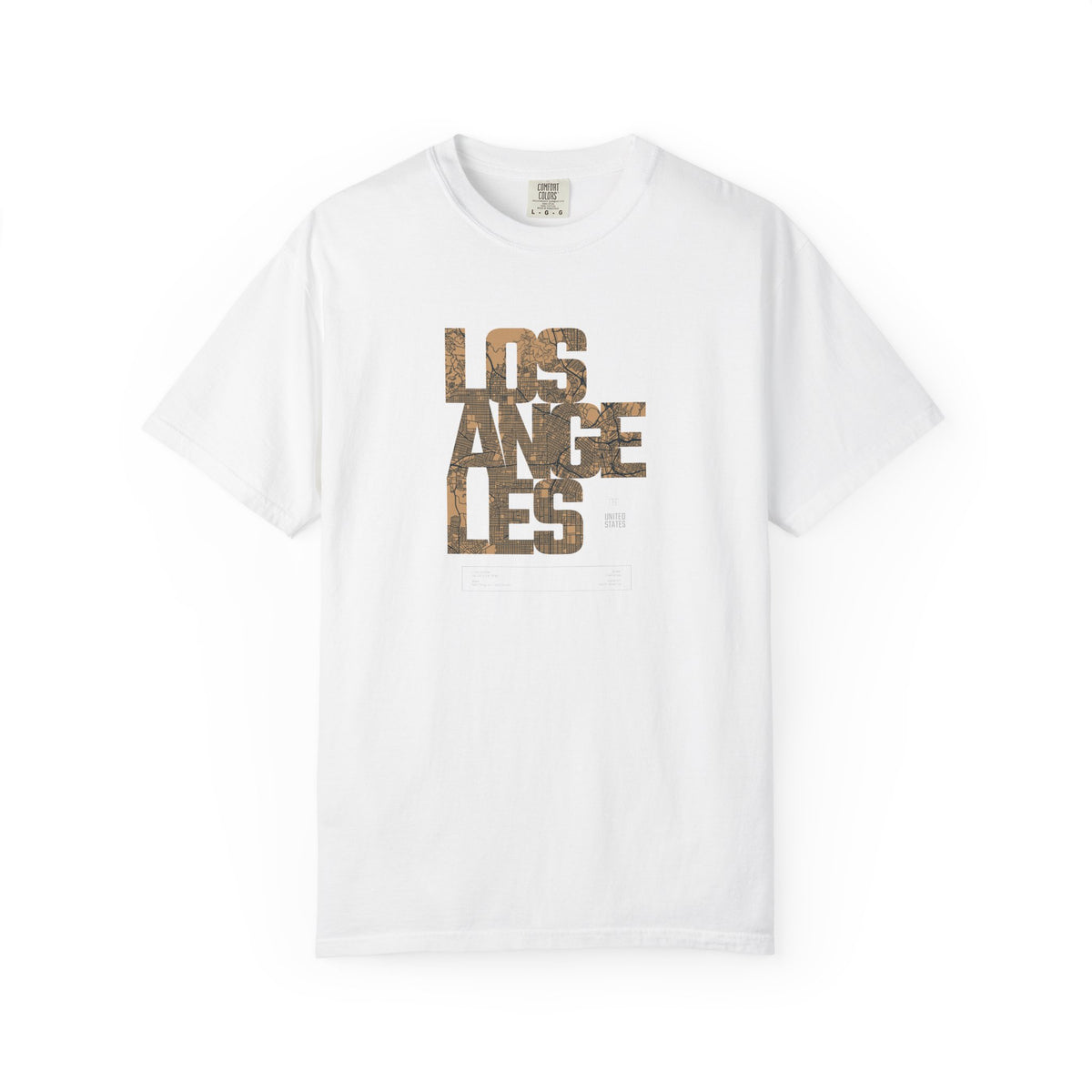 Los angeles camo text graphic t-shirt