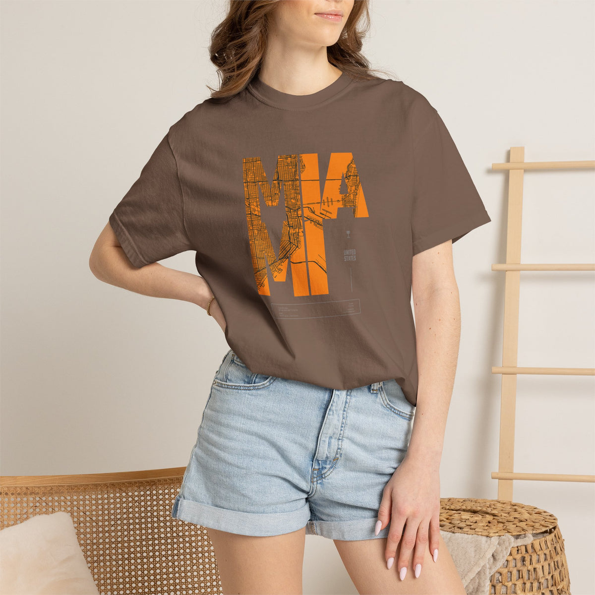 MIA MI Retro Block Graphic T-Shirt Printify