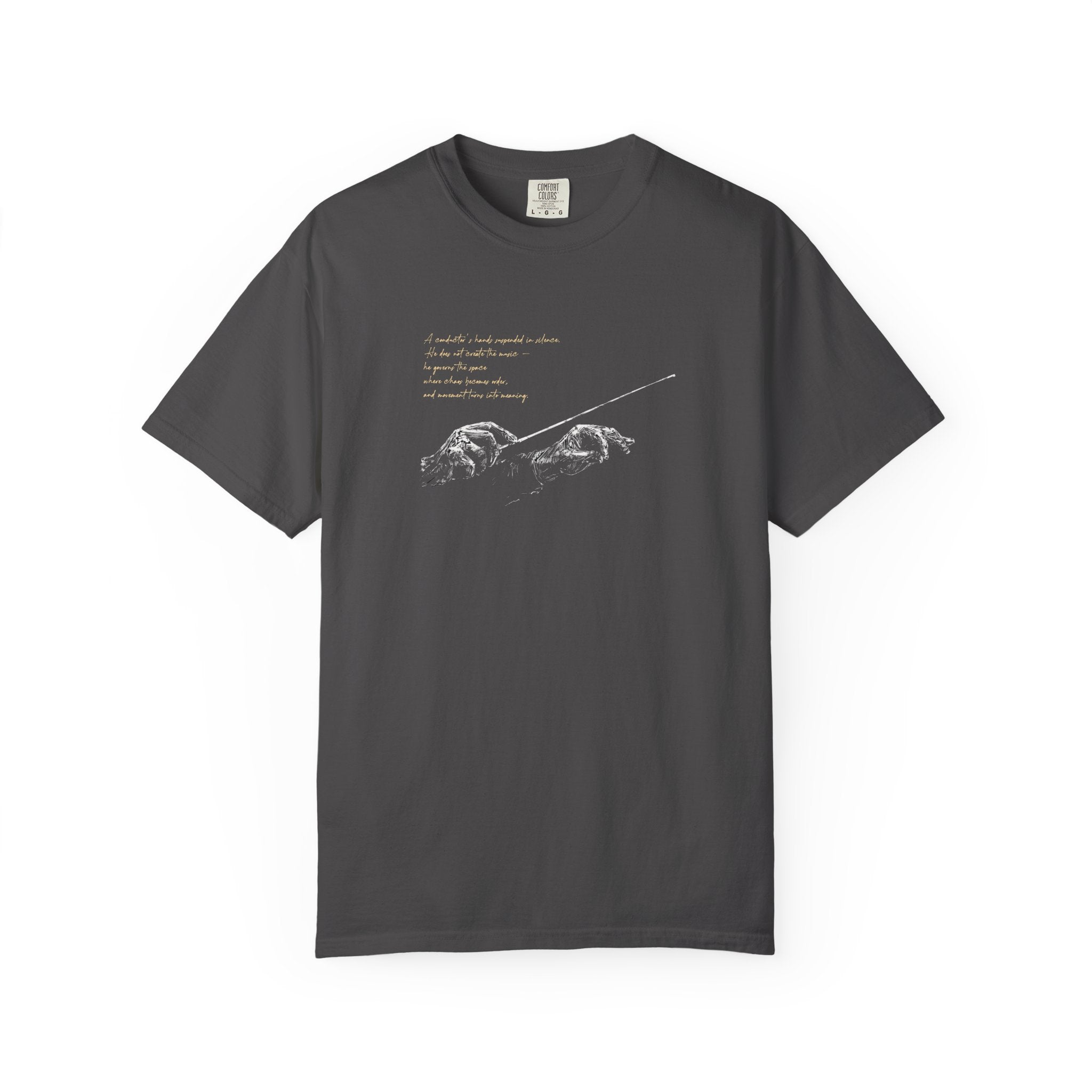 Gray conductor baton music graphic t-shirt