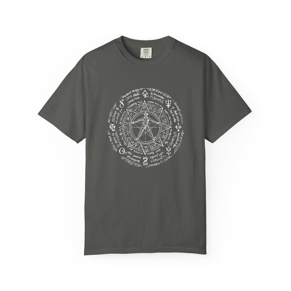 Occult vitruvian circle graphic t-shirt
