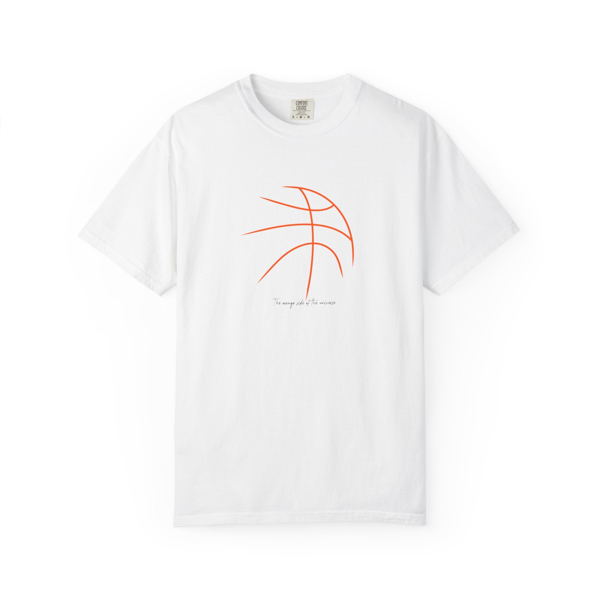 White basketball outline graphic t-shirt