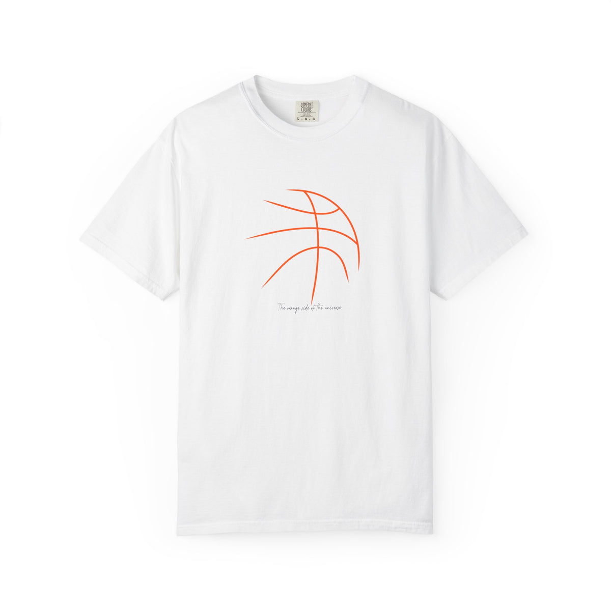 White basketball outline graphic t-shirt