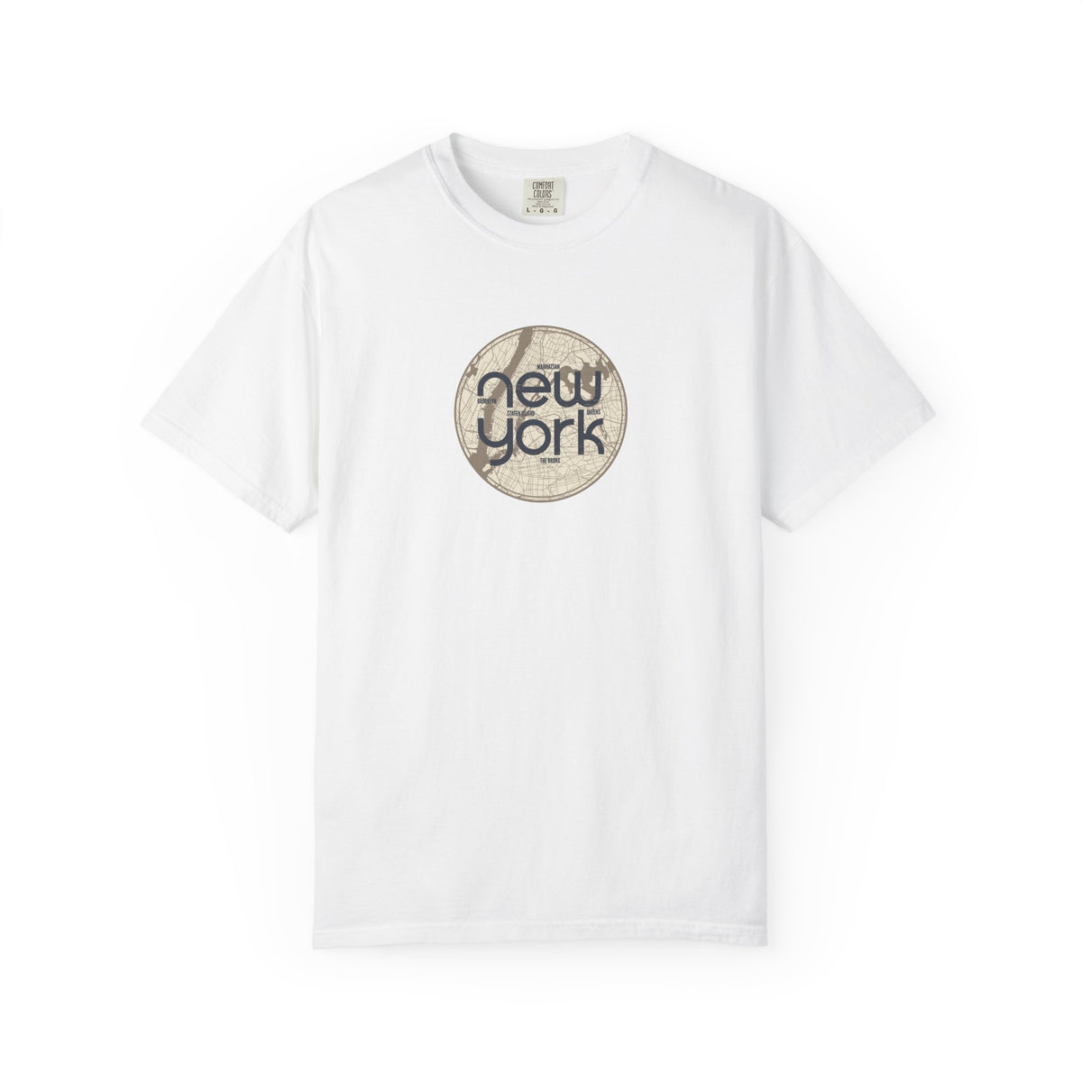 White new york vintage map tee