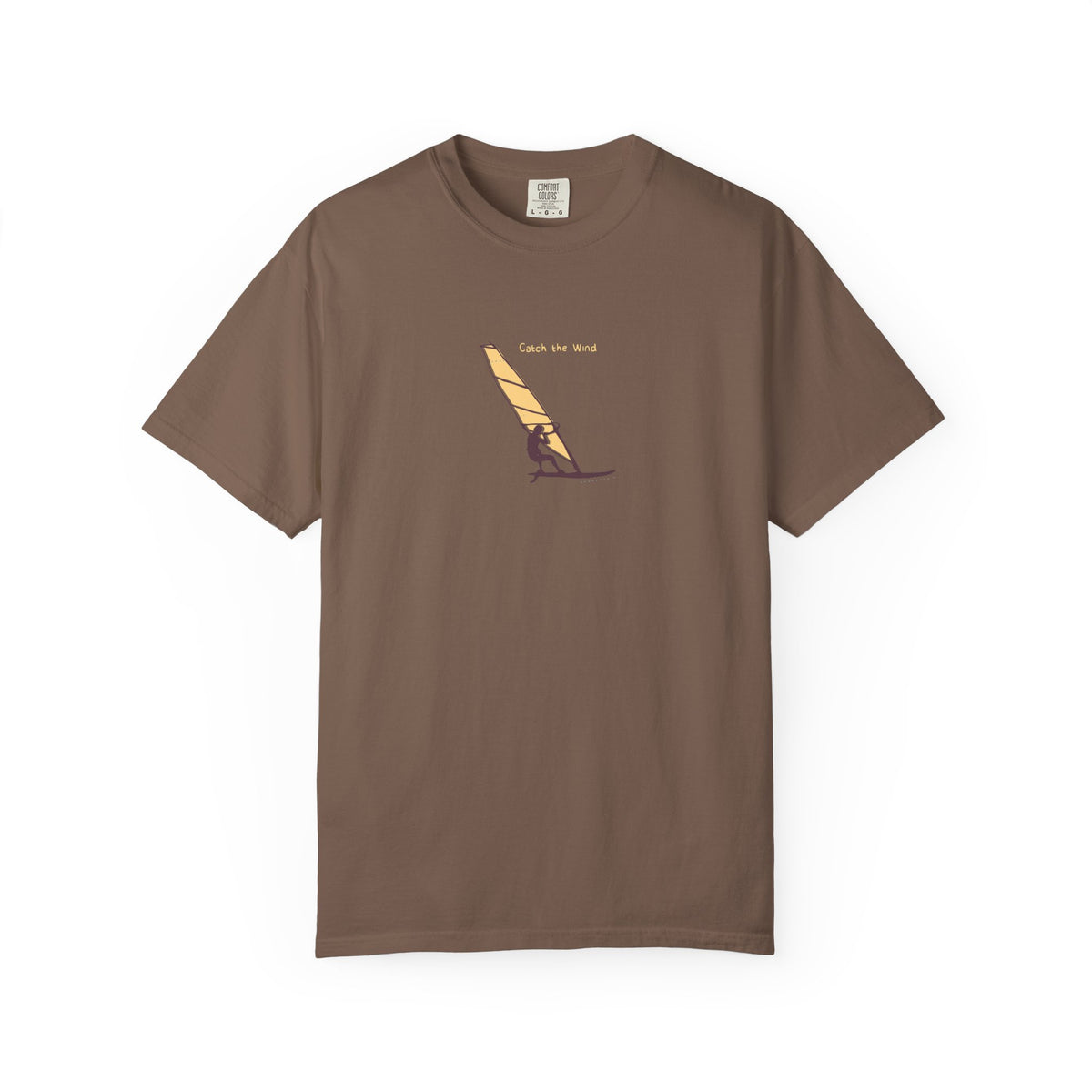 Green windsurfing sunset graphic t-shirt