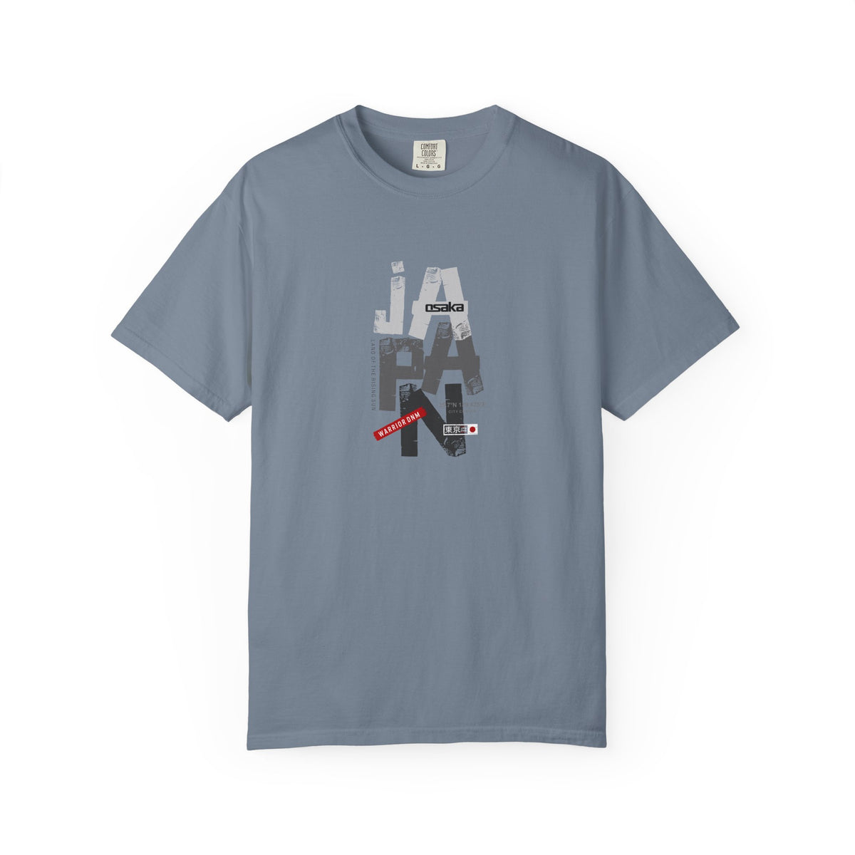 Gray japan cityscape graphic t-shirt